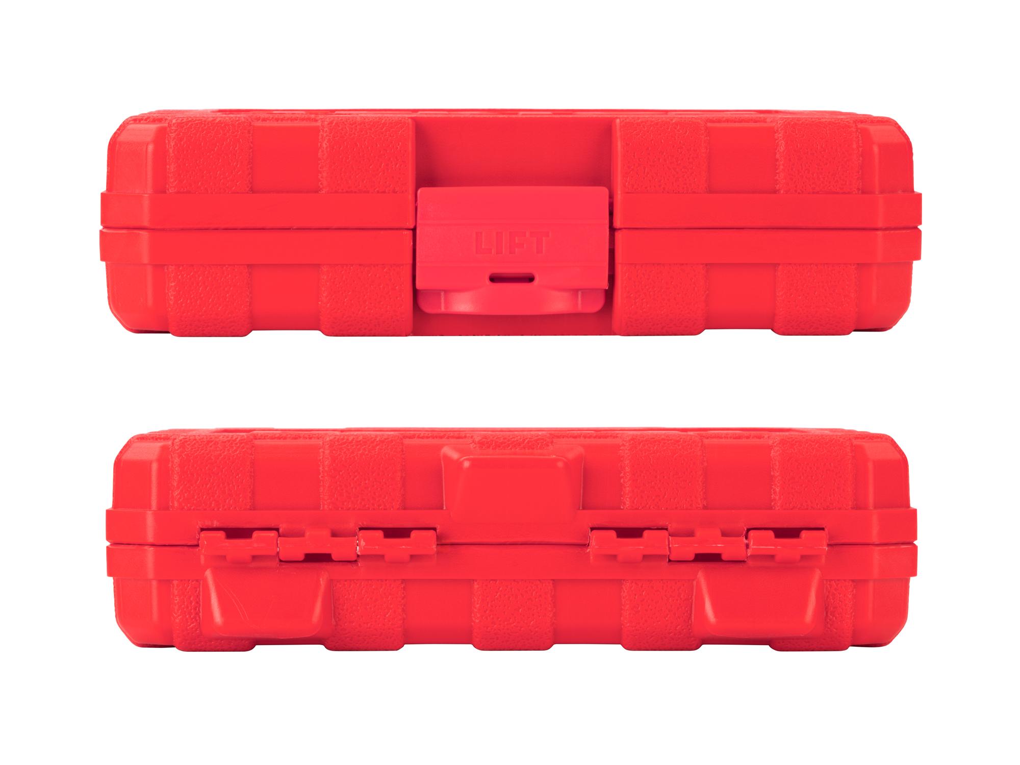 Side view of Tekton case impact drive 12-point socket set. Item #SID91306