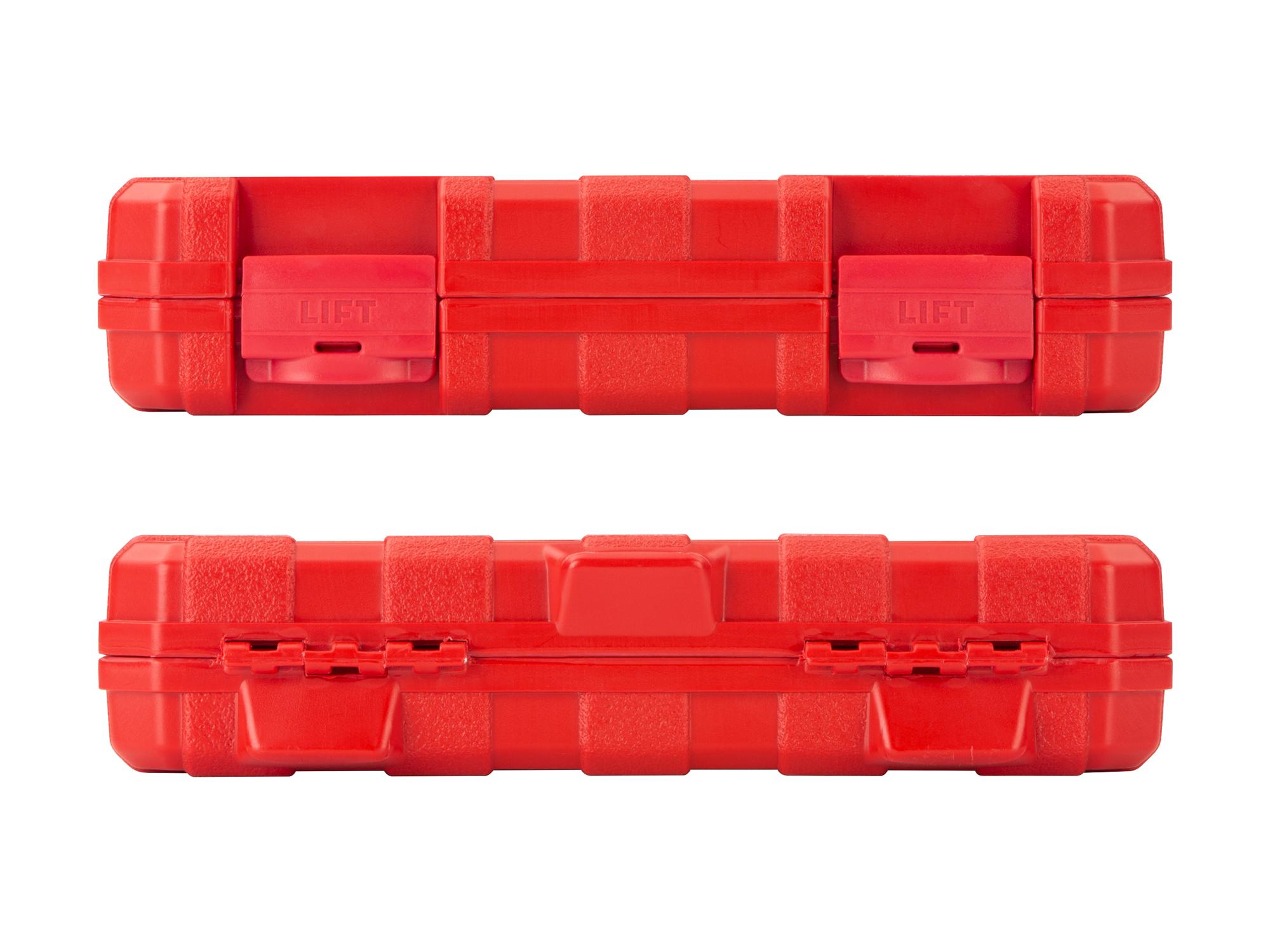 Side view of Tekton case impact drive 12-point socket set. Item #SID92338