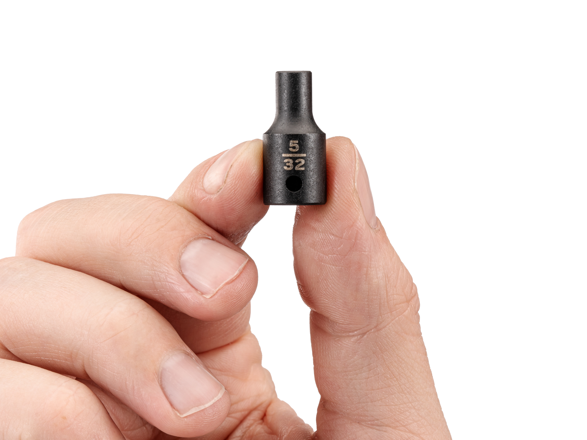 Person holding  Tekton 5/32 inchimpact drive 6-point socket