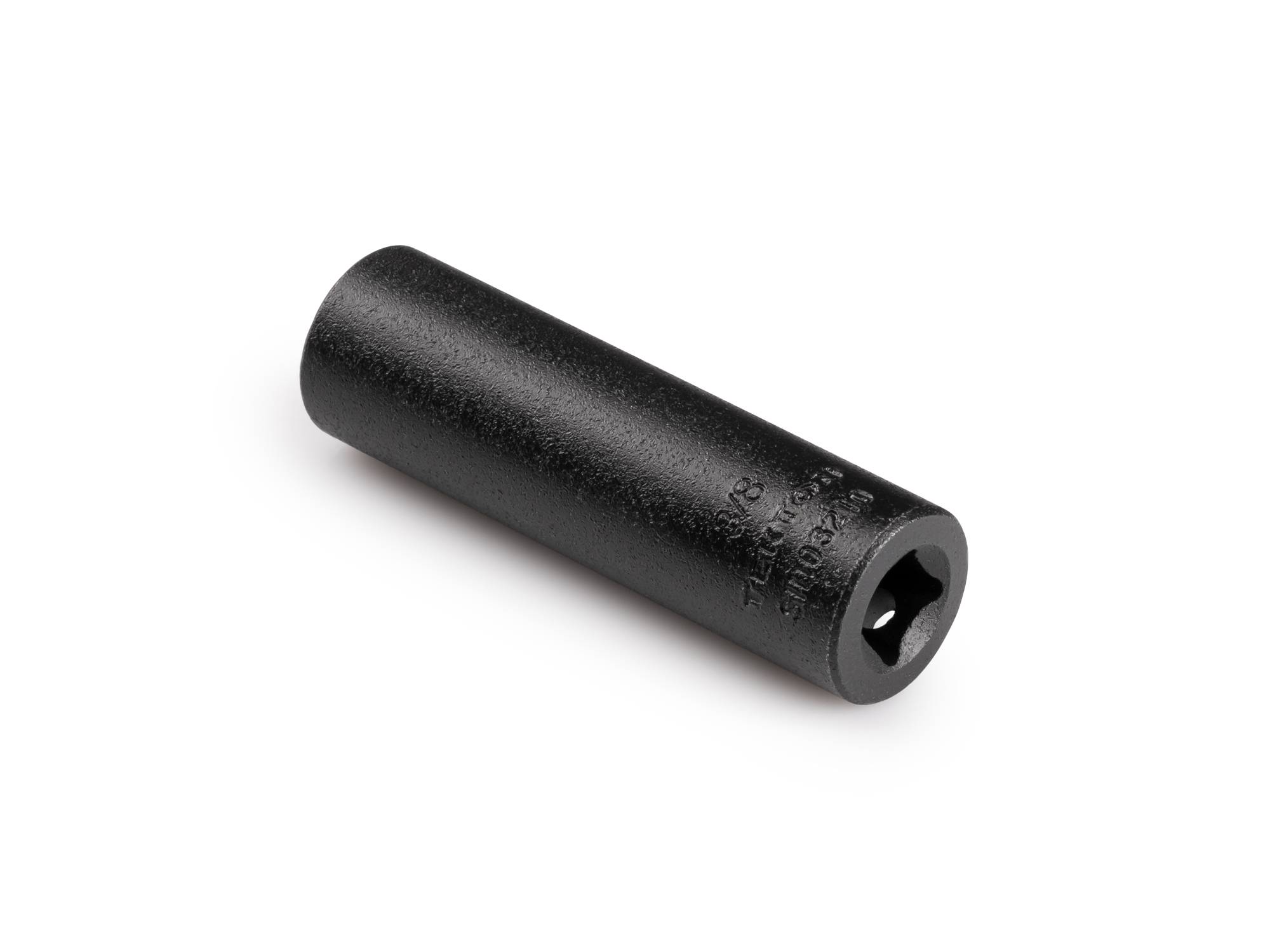 Size: 3/8 inch (SAE) deep 12-point impact socket. Has a high-visibility laser etched size marking and a permanent stamped size marking. SID03210.