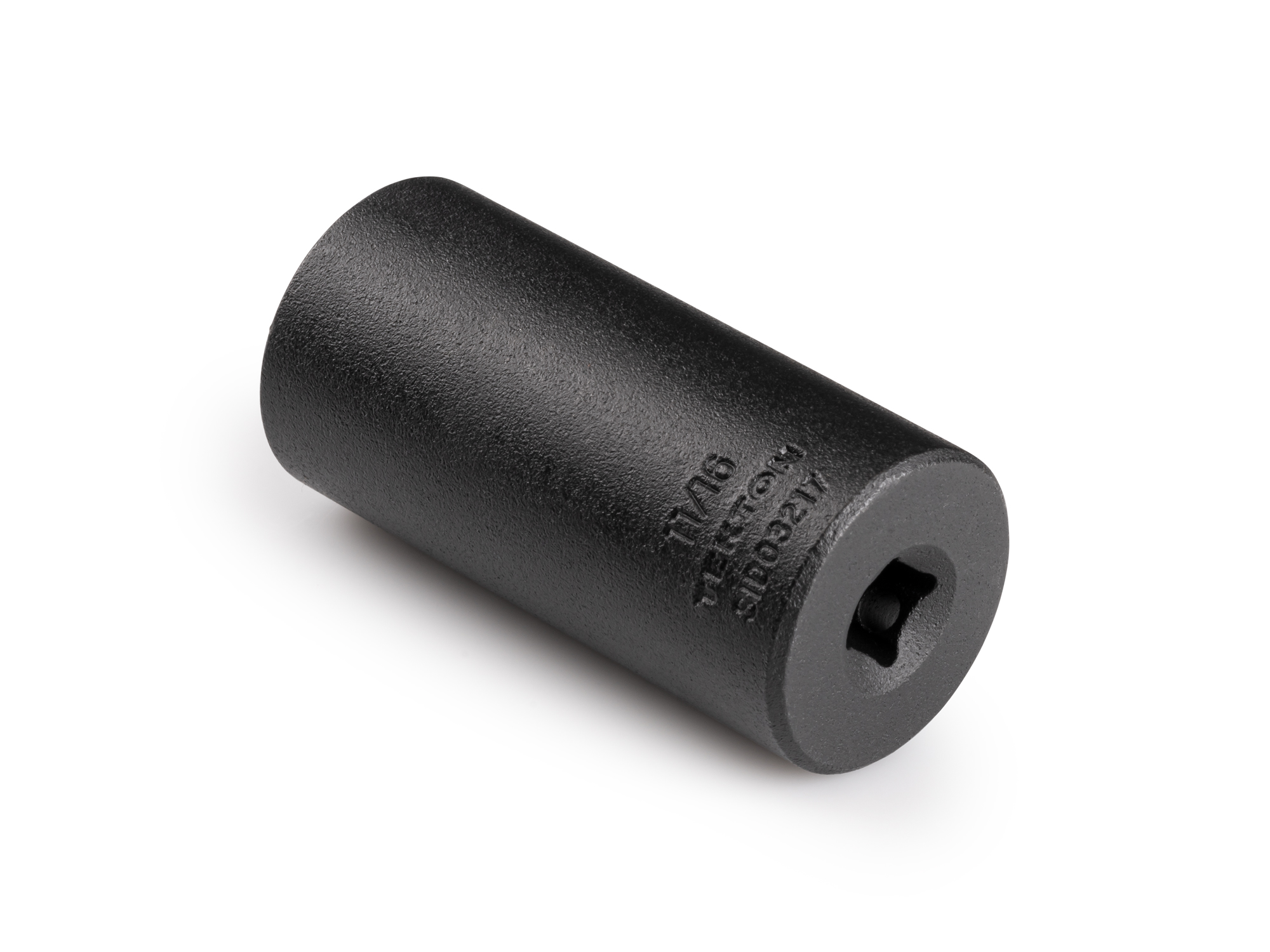 Size: 11/16 inch (SAE) deep 12-point impact socket. Has a high-visibility laser etched size marking and a permanent stamped size marking. SID03217.