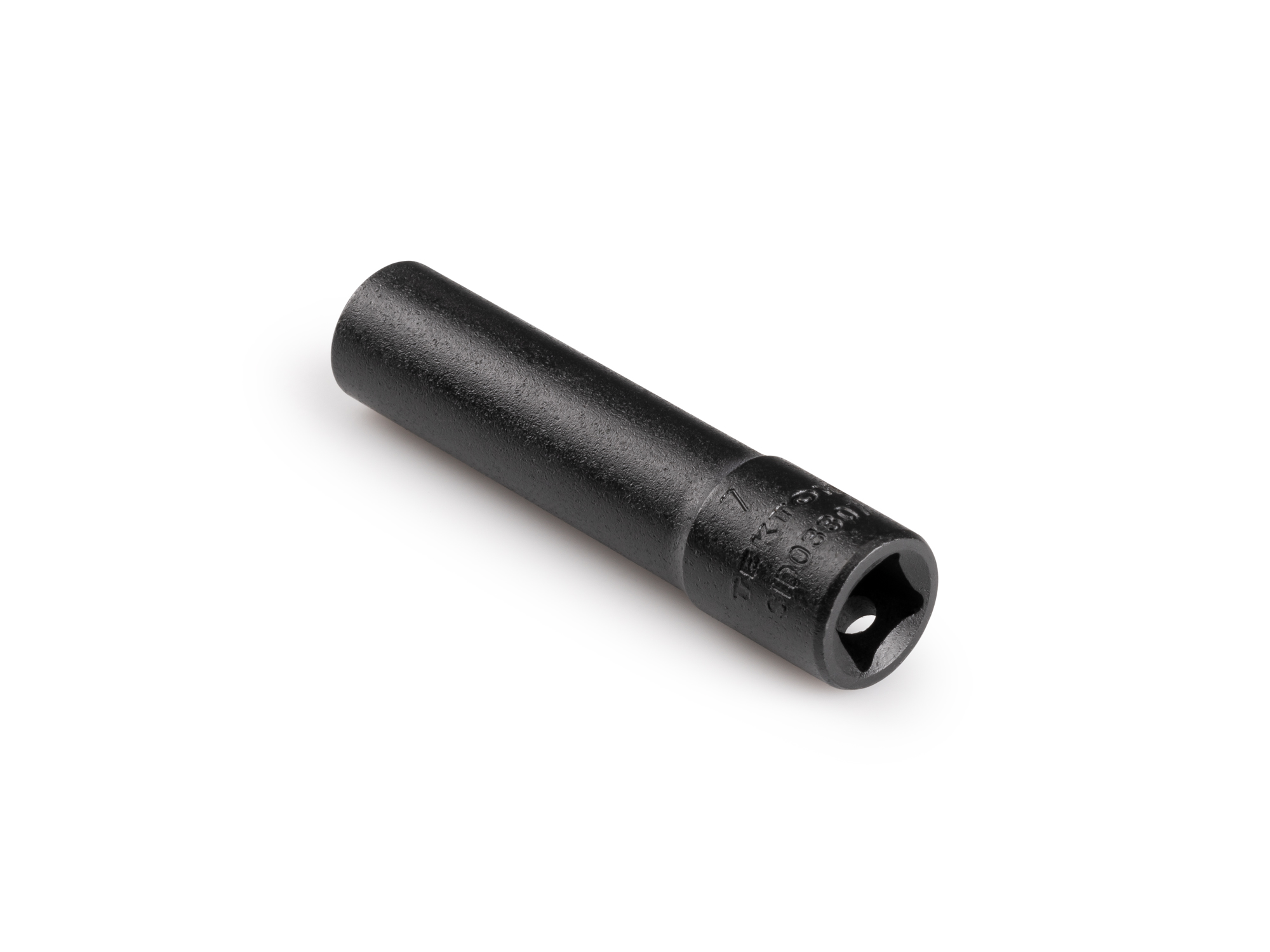 Size: 7 mm (metric) deep 12-point impact socket. Has a high-visibility laser etched size marking and a permanent stamped size marking. SID03307.