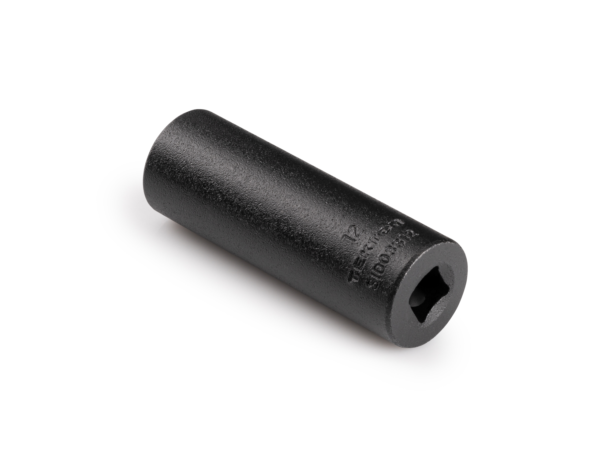 Size: 12 mm (metric) deep 12-point impact socket. Has a high-visibility laser etched size marking and a permanent stamped size marking. SID03312.