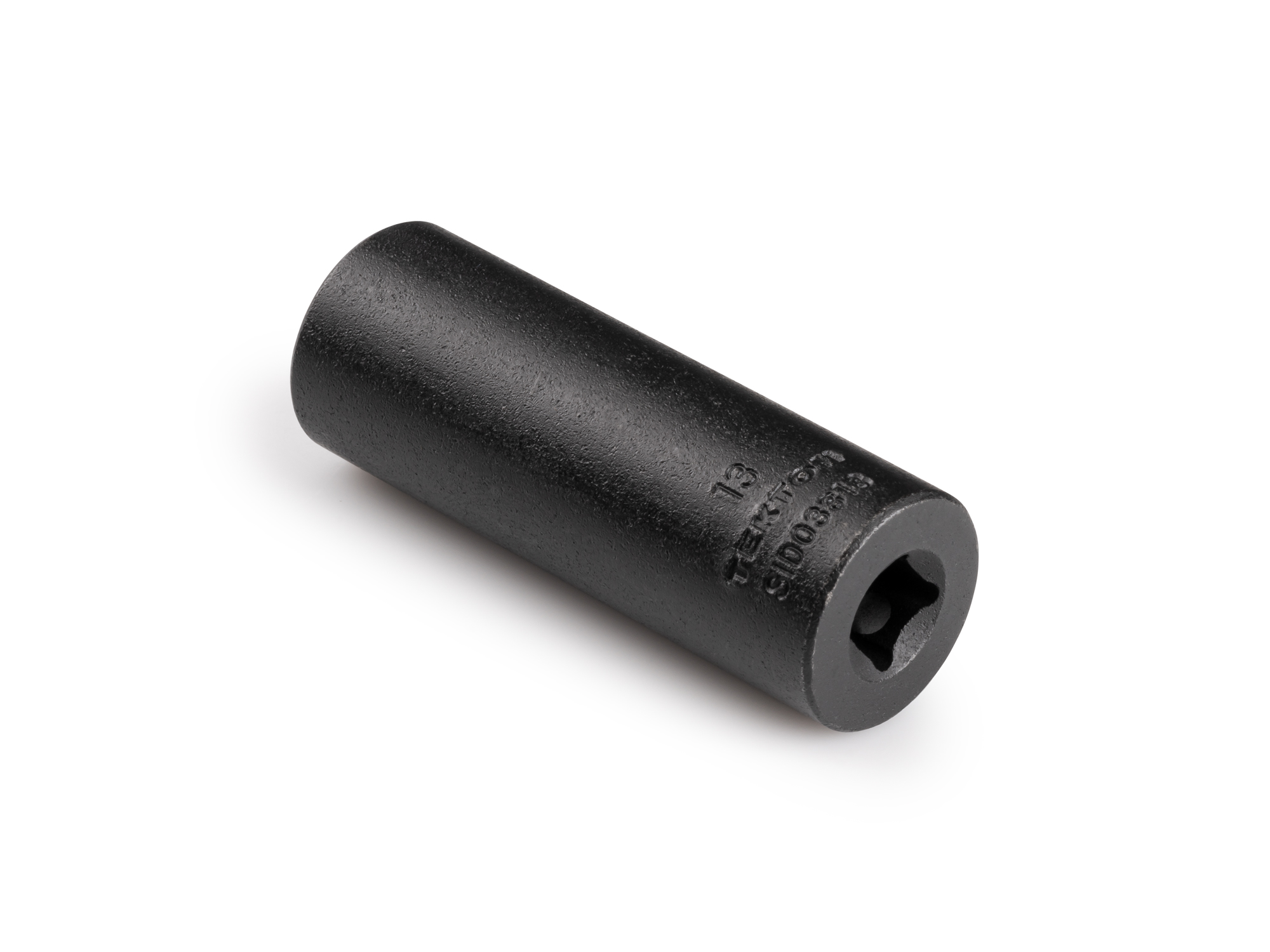 Size: 13 mm (metric) deep 12-point impact socket. Has a high-visibility laser etched size marking and a permanent stamped size marking. SID03313.