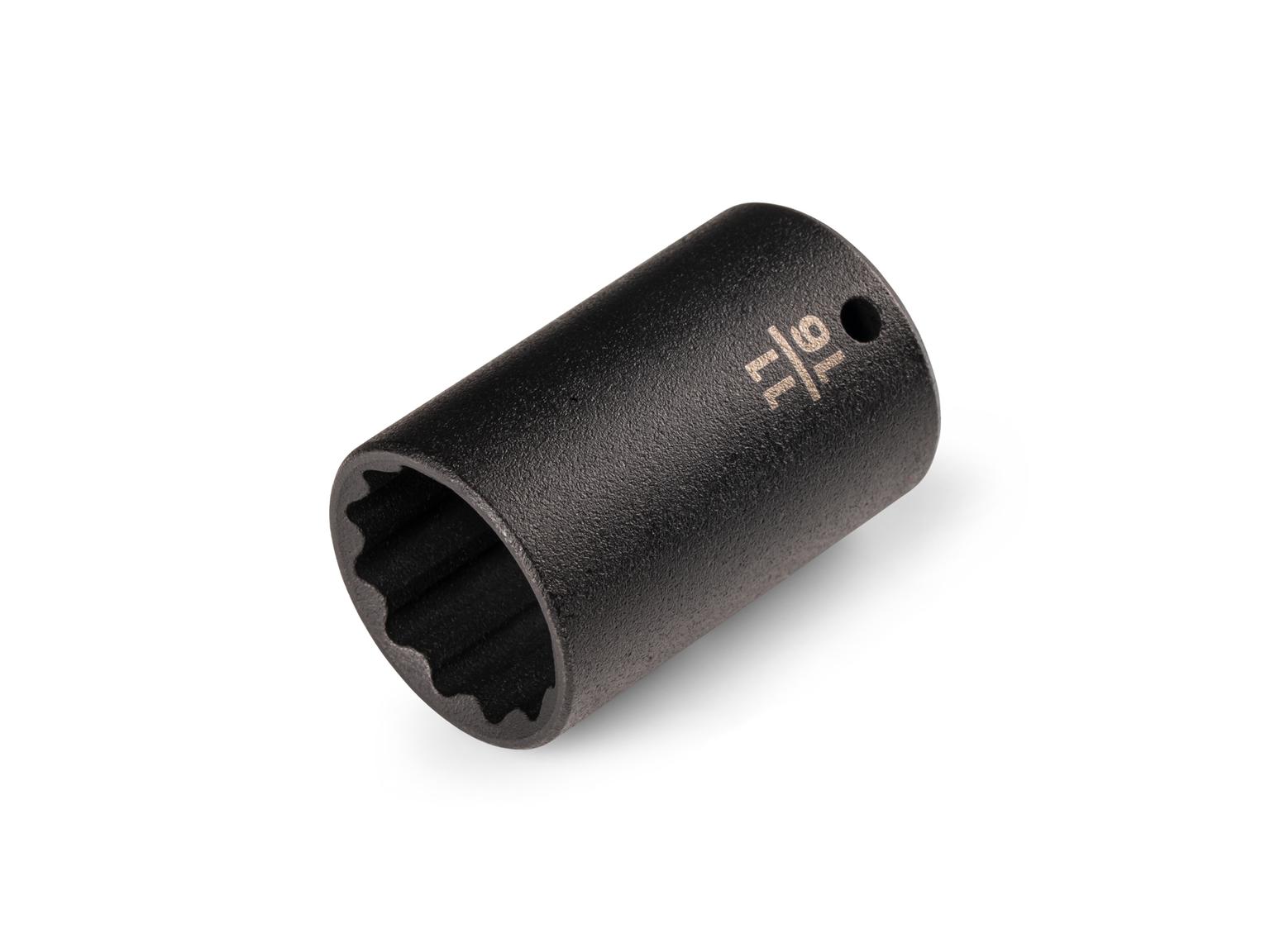 TEKTON 1/4 Inch Drive x 11/16 Inch Semi-Deep 12-Point Impact Socket