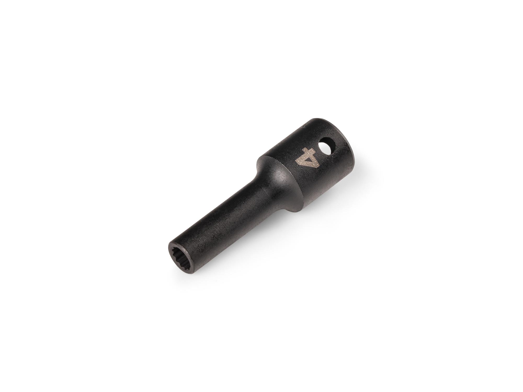 TEKTON 1/4 Inch Drive x 4 mm Semi-Deep 12-Point Impact Socket