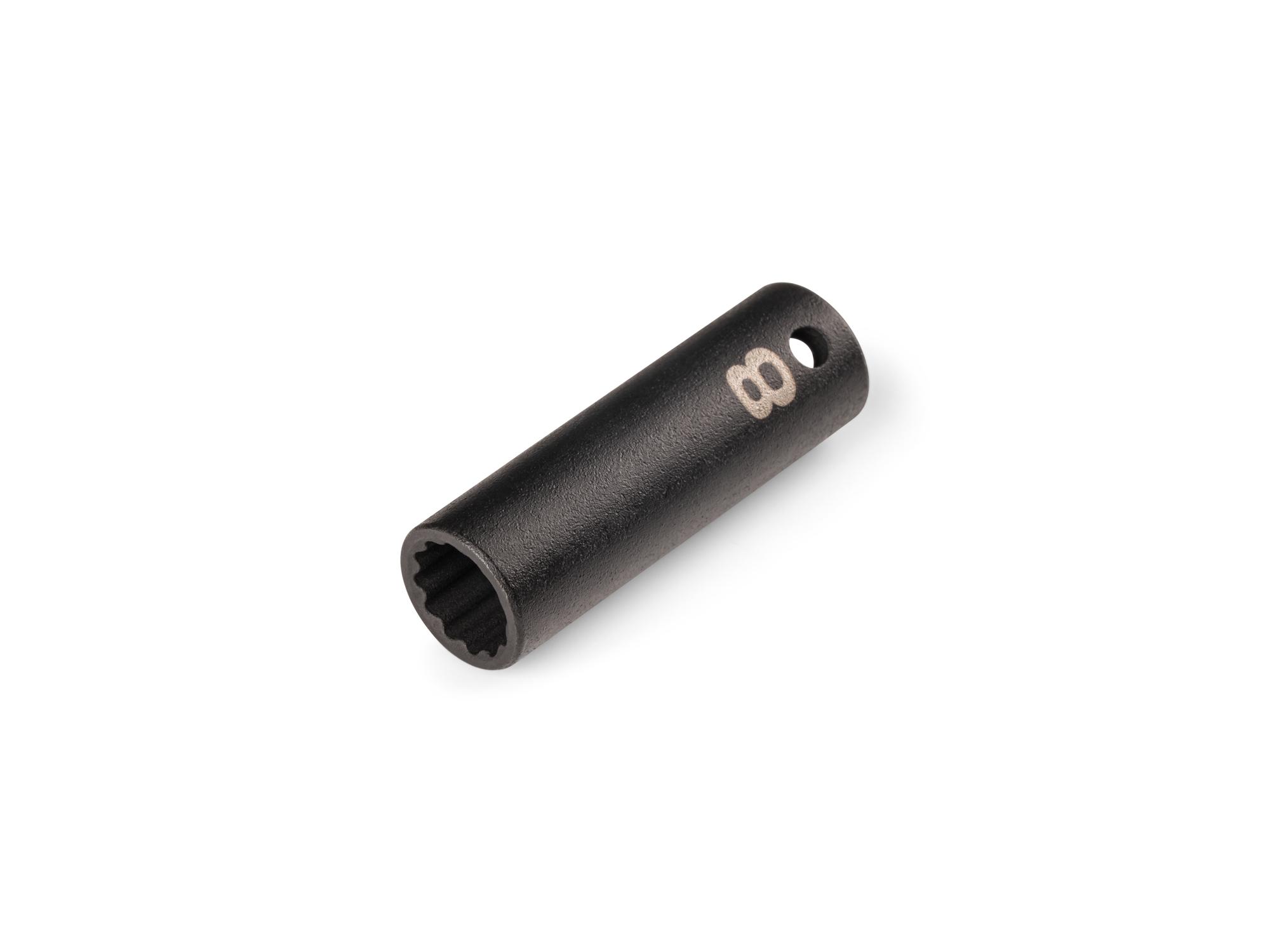 TEKTON 1/4 Inch Drive x 8 mm Semi-Deep 12-Point Impact Socket