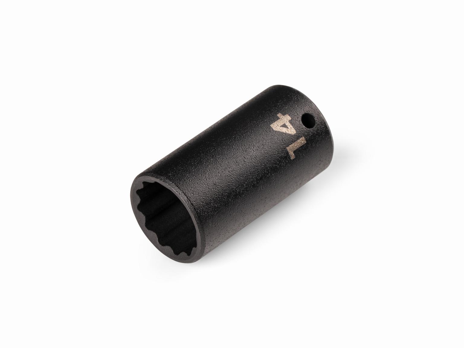 TEKTON 1/4 Inch Drive x 14 mm Semi-Deep 12-Point Impact Socket