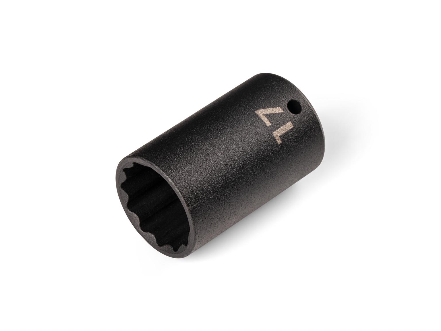 TEKTON 1/4 Inch Drive x 17 mm Semi-Deep 12-Point Impact Socket