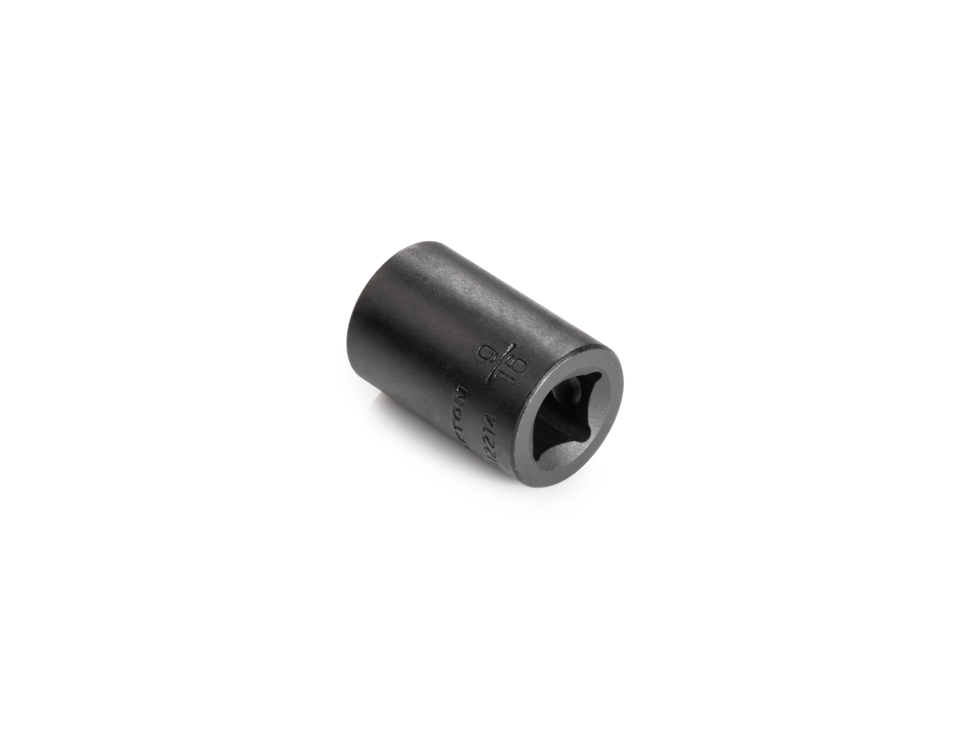 Size: 9/16 inch (SAE) 12-point standard/shallow impact socket. Has a high-visibility laser etched size marking and a permanent stamped size marking. SID12214.