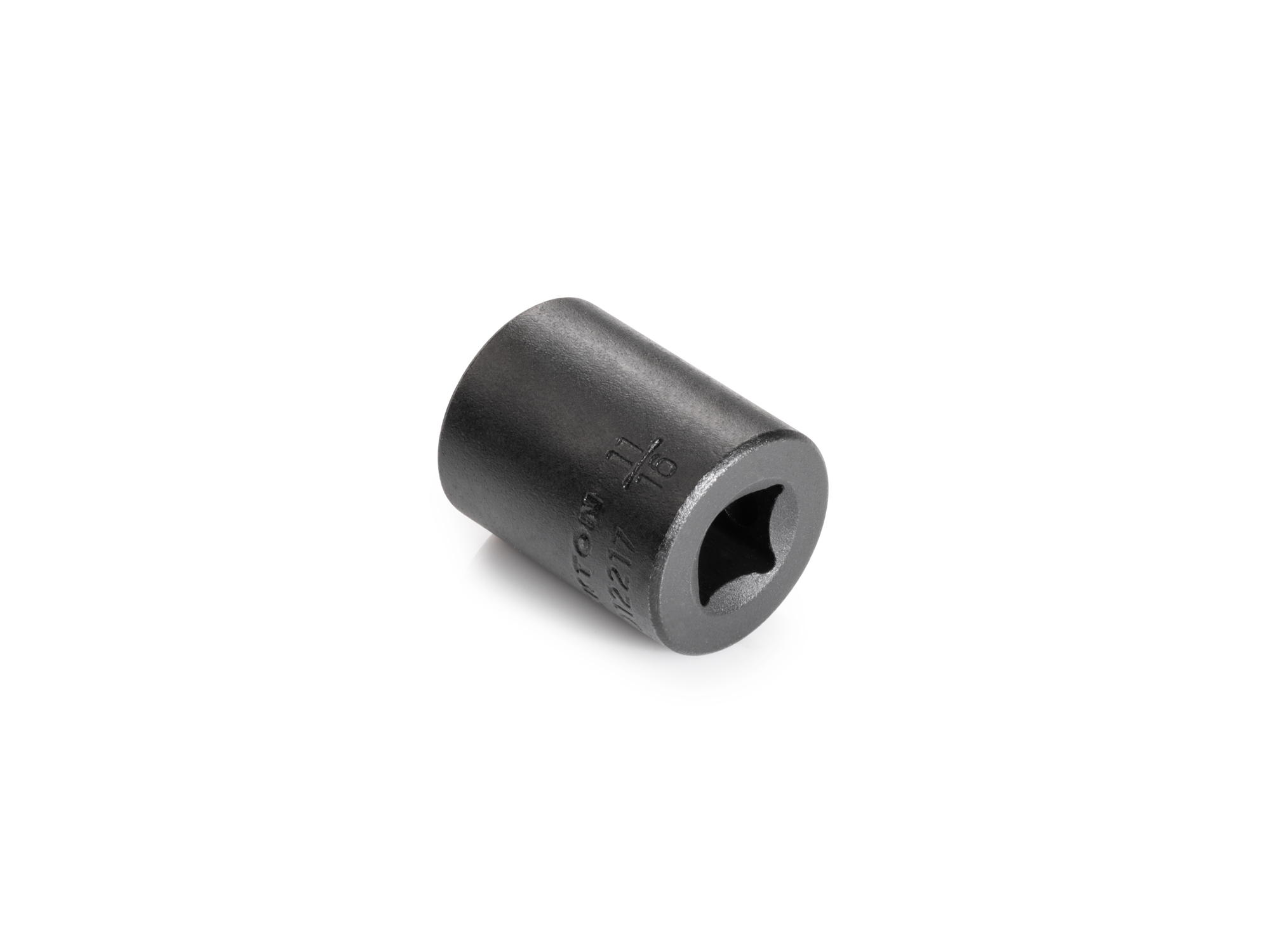 Size: 11/16 inch (SAE) 12-point standard/shallow impact socket. Has a high-visibility laser etched size marking and a permanent stamped size marking. SID12217.