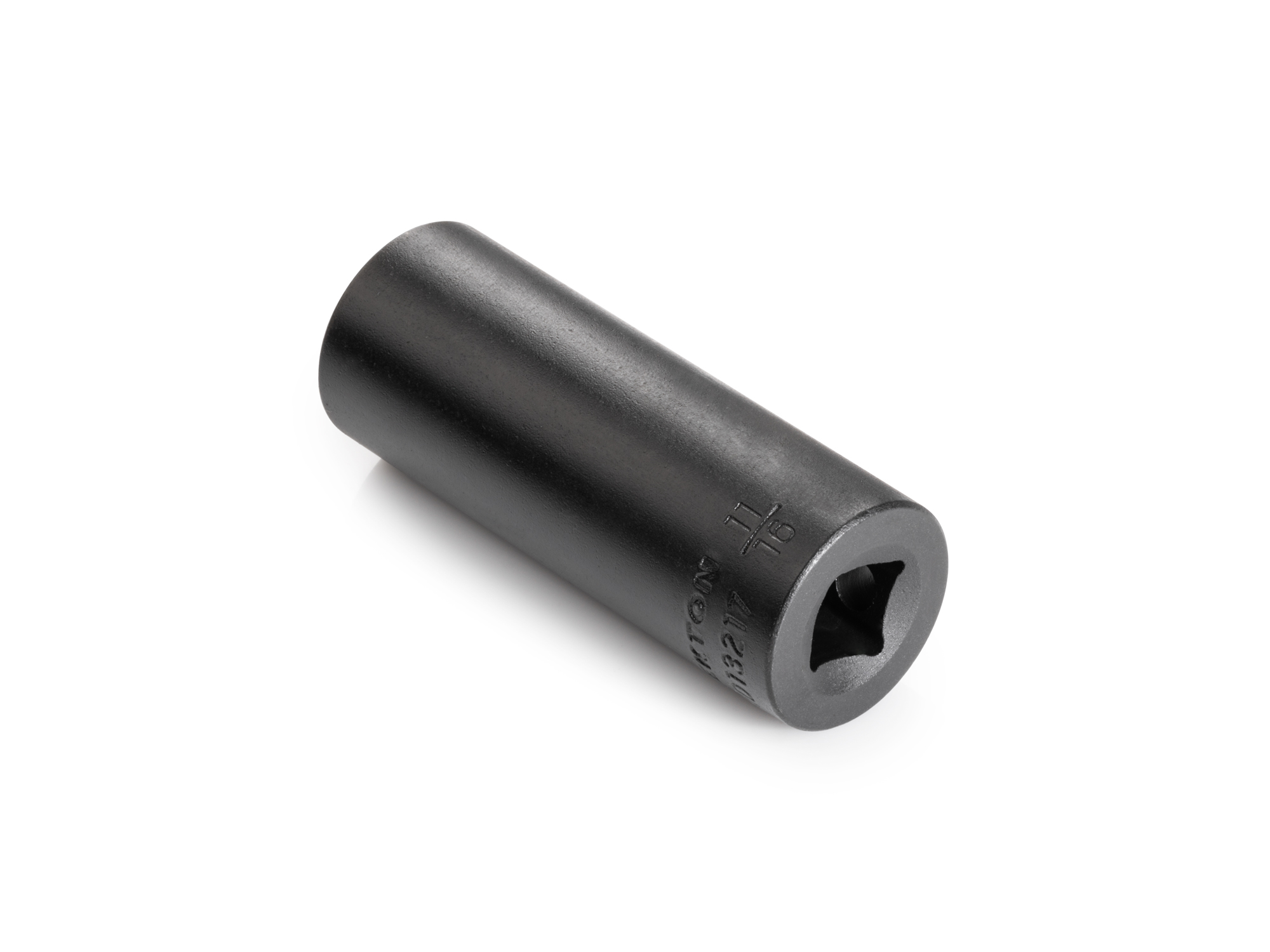 Size: 11/16 inch (SAE) 12-point deep impact socket. Has both a high-visibility laser etched size marking and a permanent stamped size marking. SID13217.