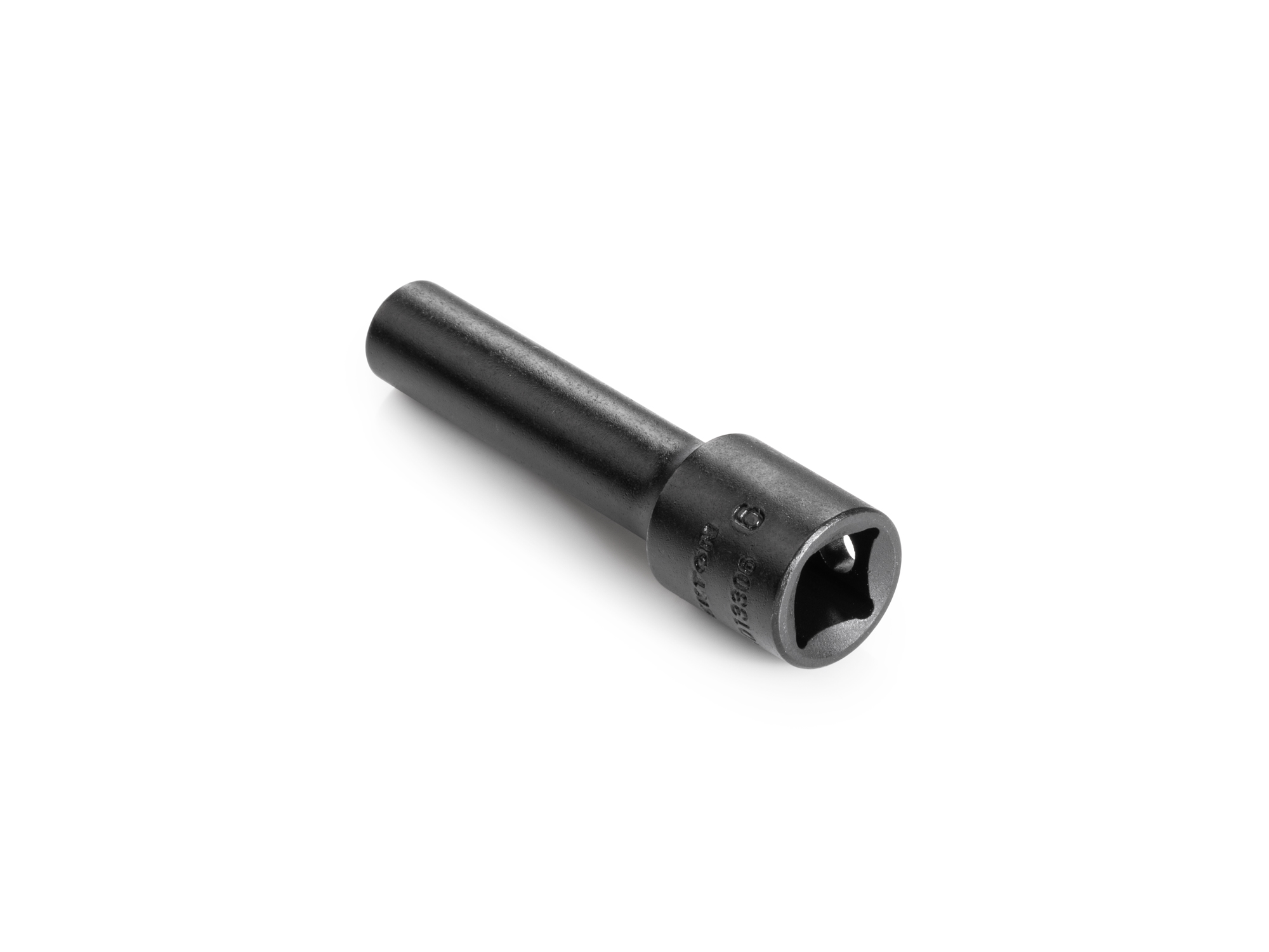 Size: 6 mm (Metric) 12-point deep impact socket. Has both a high-visibility laser etched size marking and a permanent stamped size marking. SID13306.