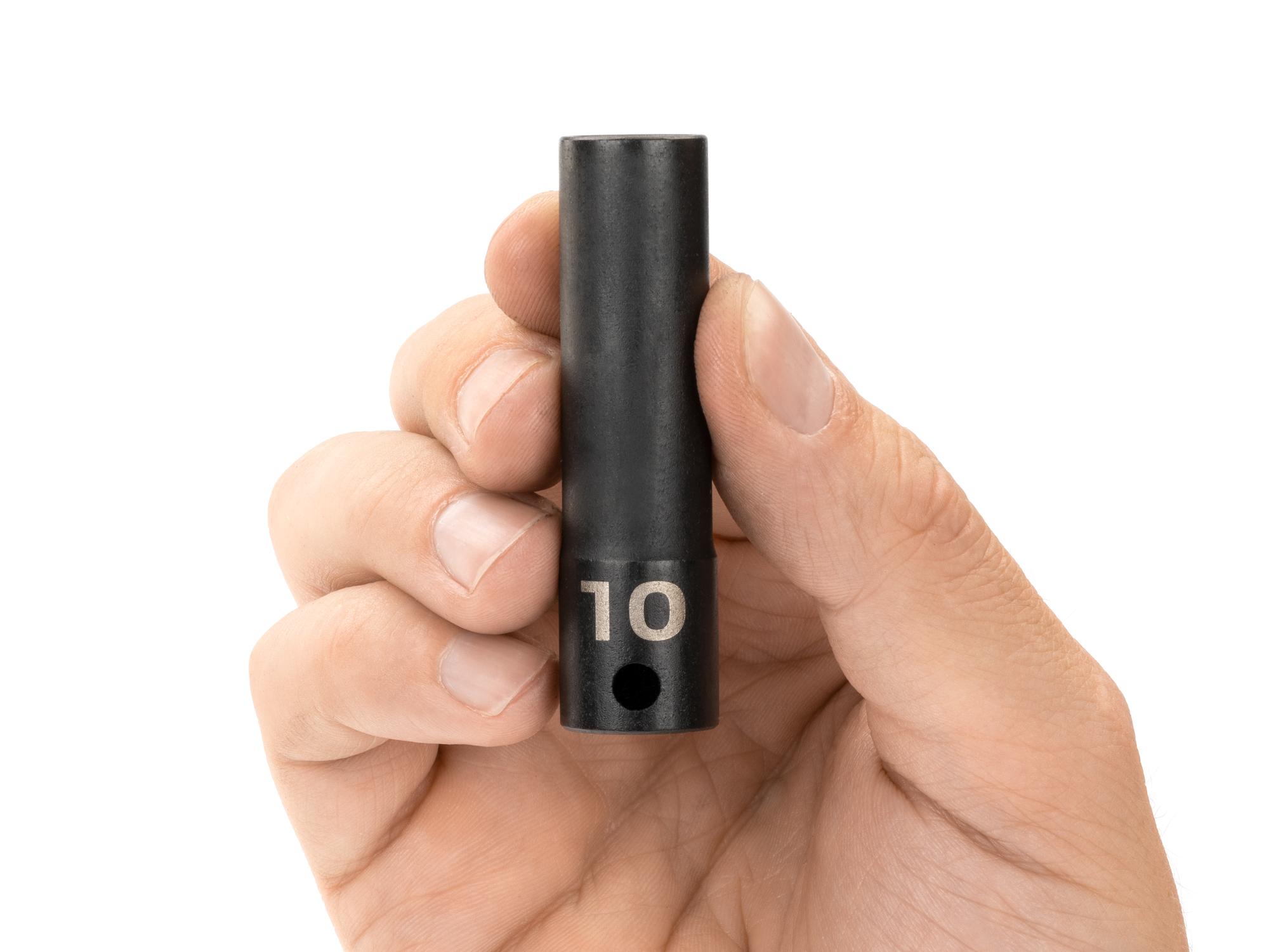 Size: 10 mm (Metric) 12-point deep impact socket. Has both a high-visibility laser etched size marking and a permanent stamped size marking. SID13310.