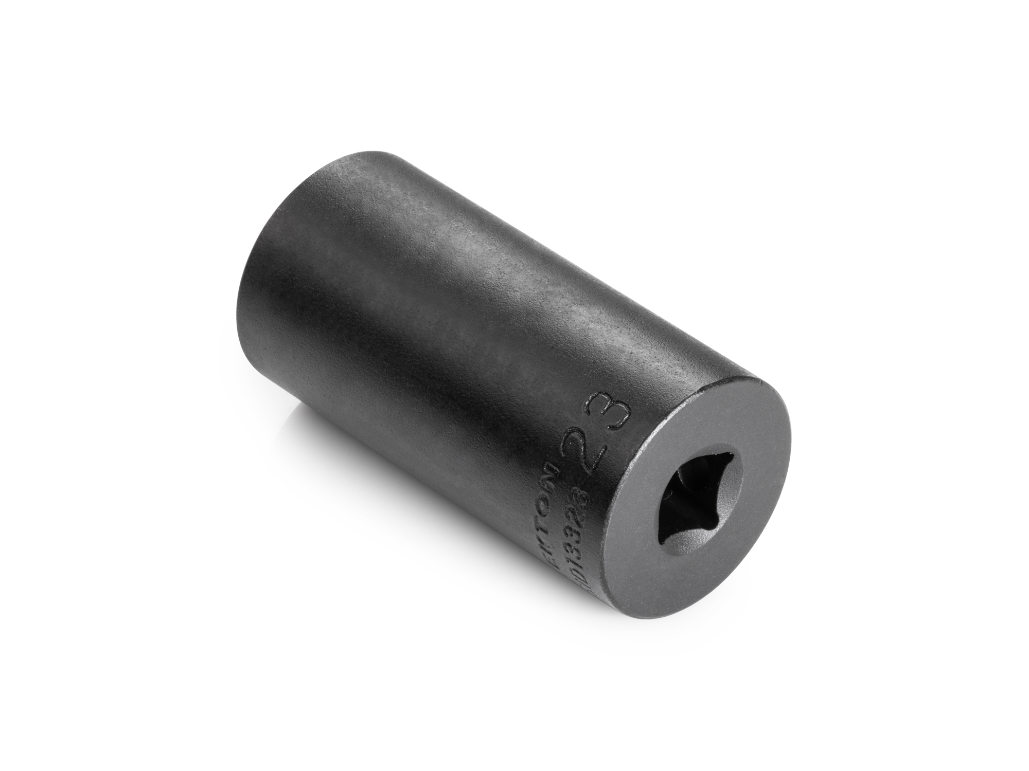 Size: 23 mm (Metric) 12-point deep impact socket. Has both a high-visibility laser etched size marking and a permanent stamped size marking. SID13323.