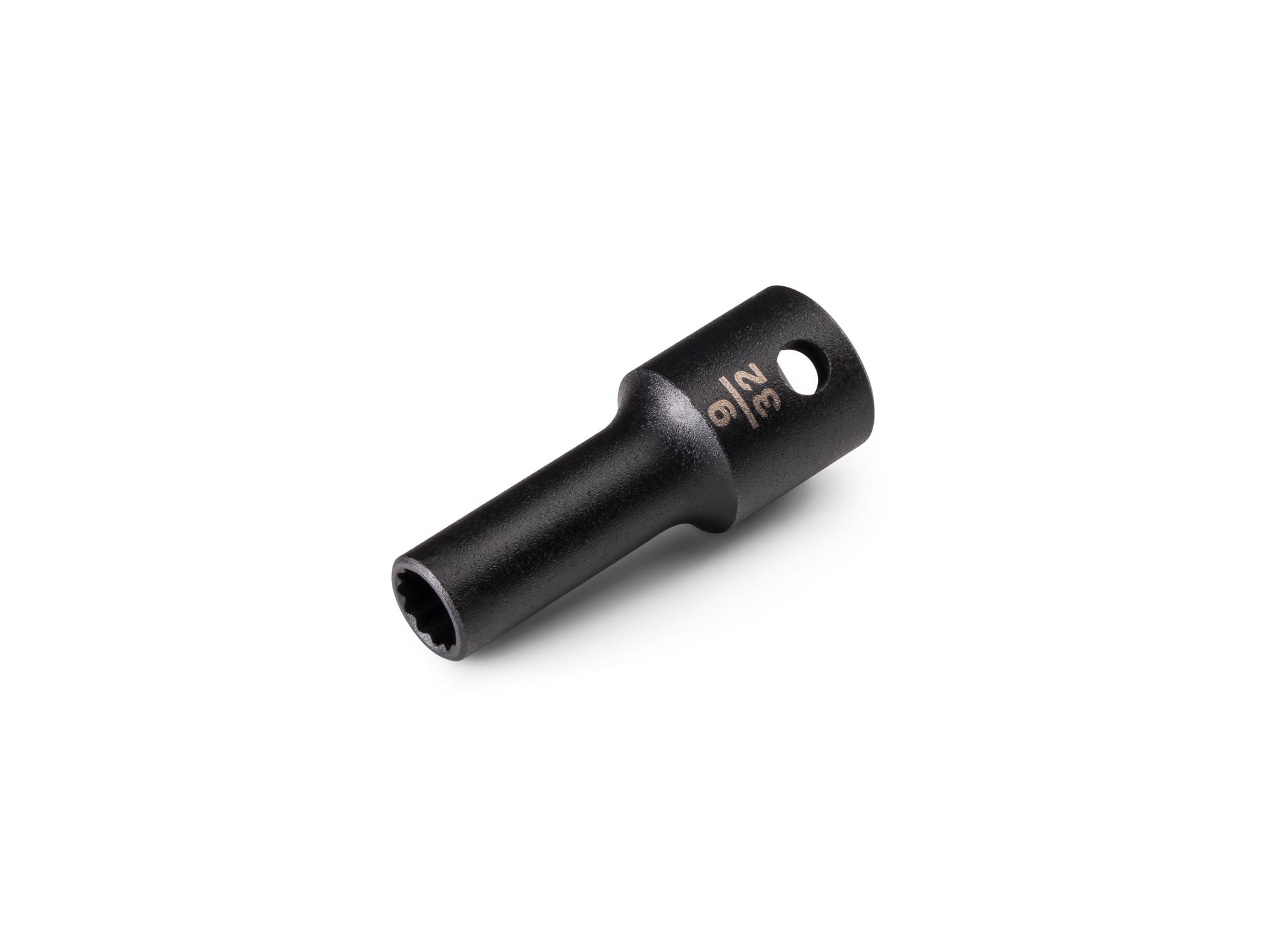 Front-right angle view of Tekton impact drive 12-point socket. Item #SID14207
