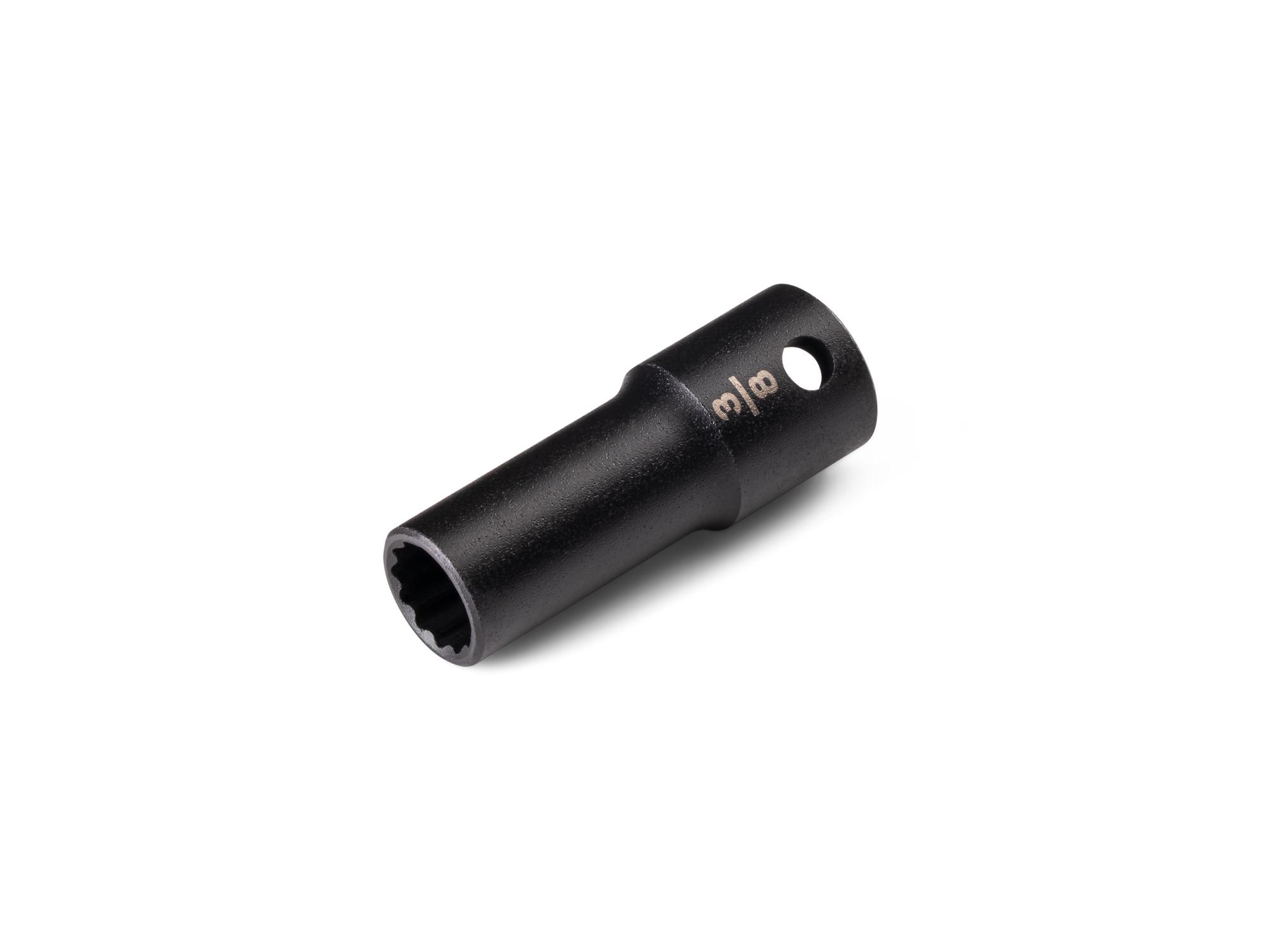 Front-right angle view of Tekton impact drive 12-point socket. Item #SID14210