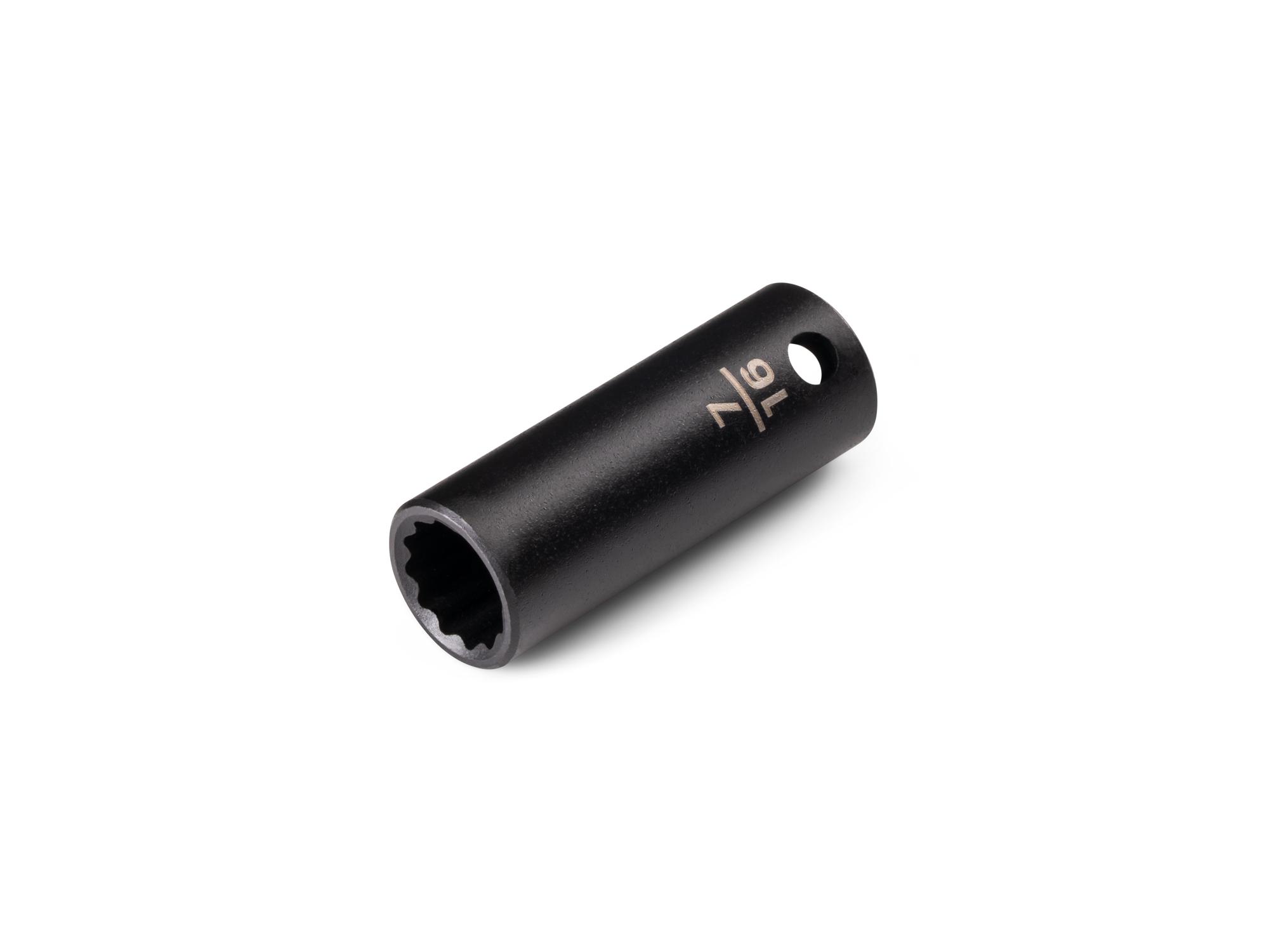 Front-right angle view of Tekton impact drive 12-point socket. Item #SID14211