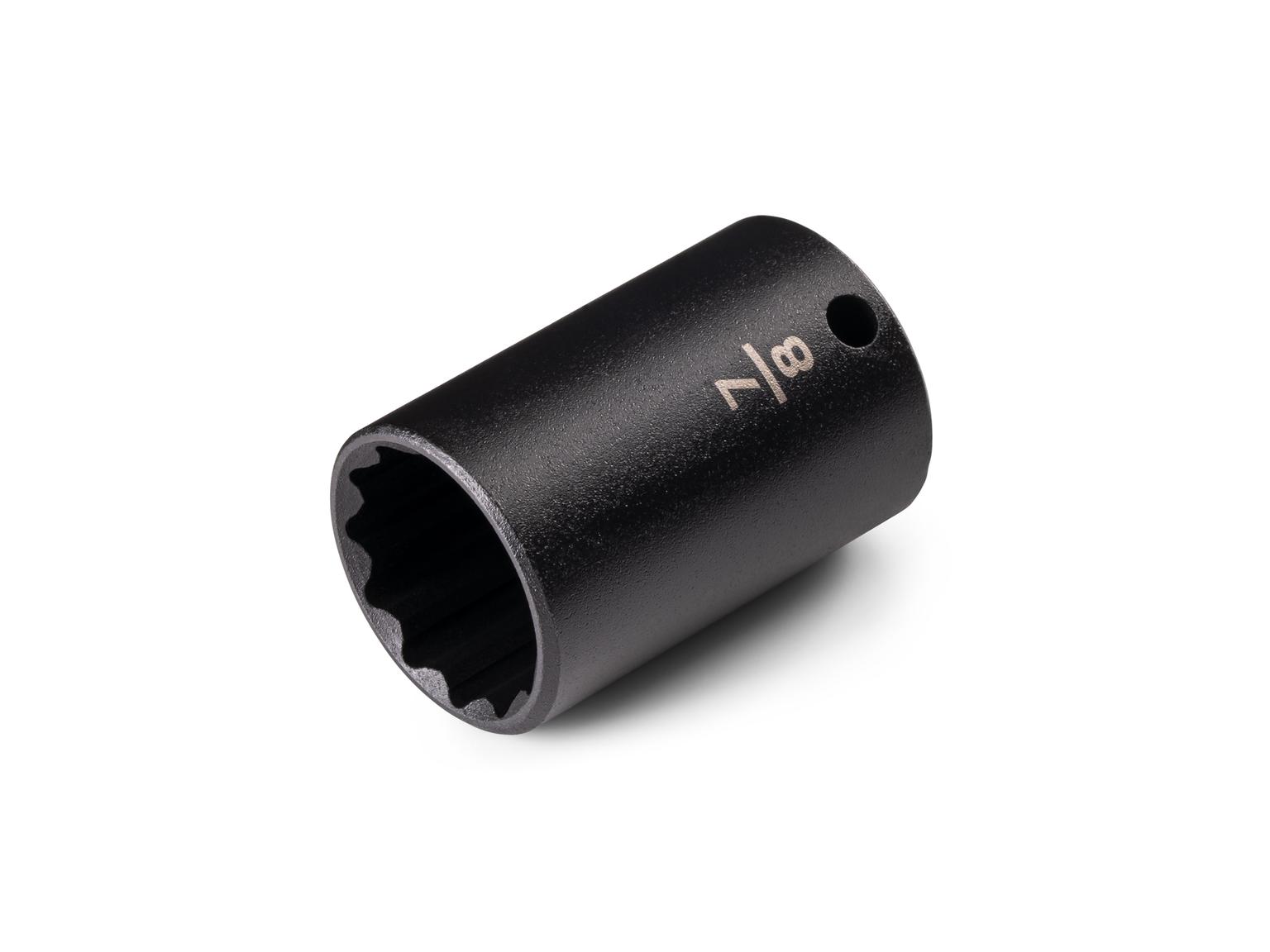 Front-right angle view of Tekton 7/8 inch impact drive 12-point socket. Item #SID14222