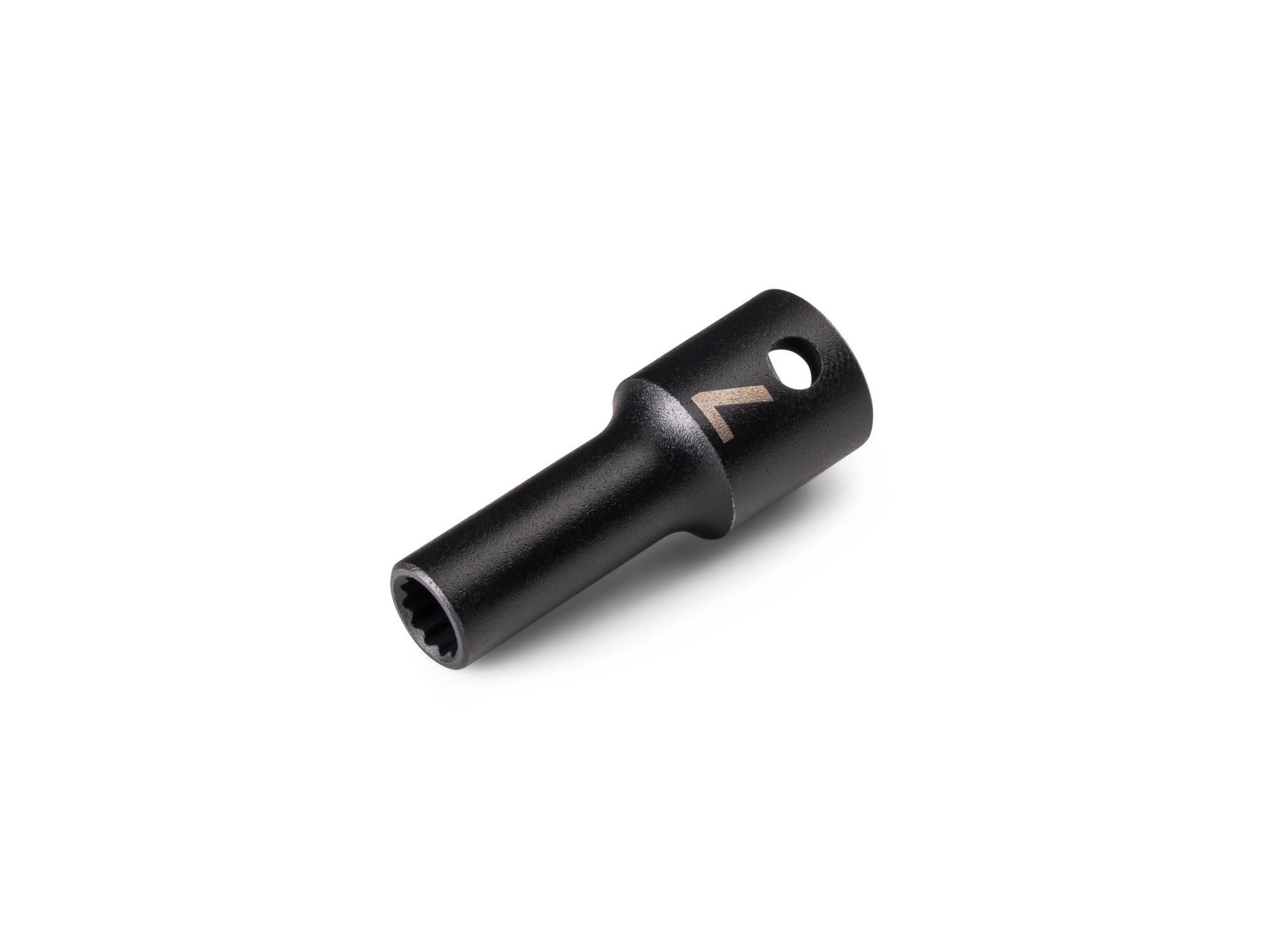 Front-right angle view of Tekton impact drive 12-point socket. Item #SID14307
