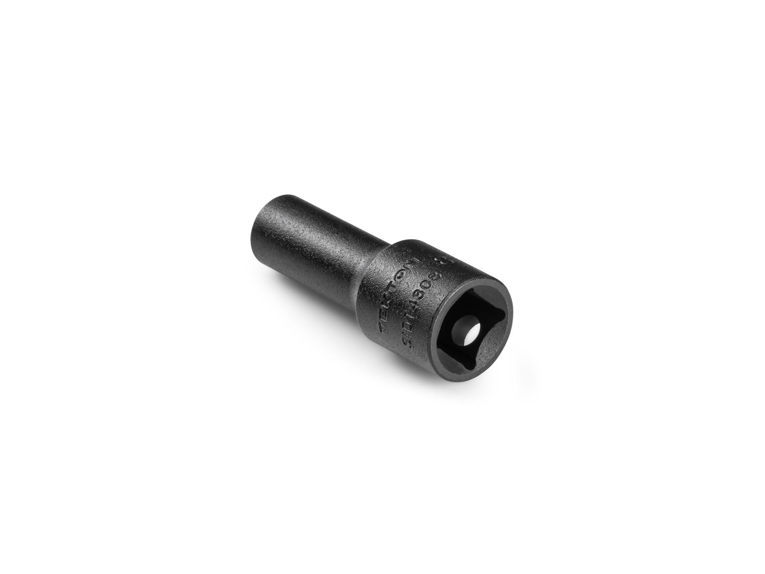 Back angle view of Tekton 8 millimeter impact drive 12-point socket. Item #SID14308