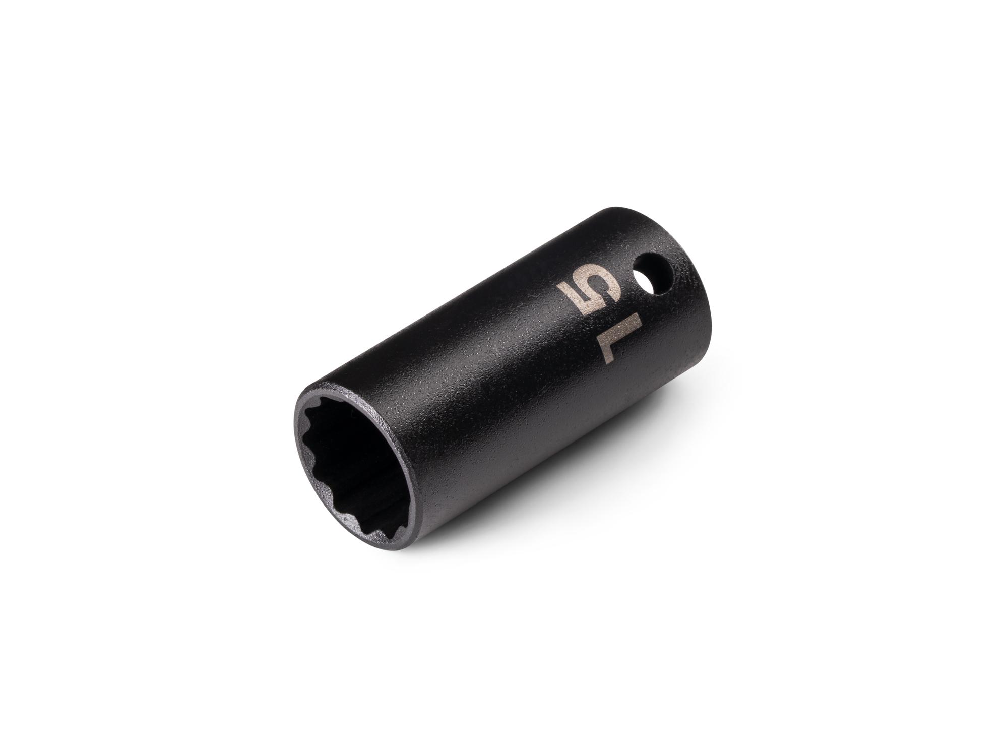 Front-right angle view of Tekton impact drive 12-point socket. Item #SID14315