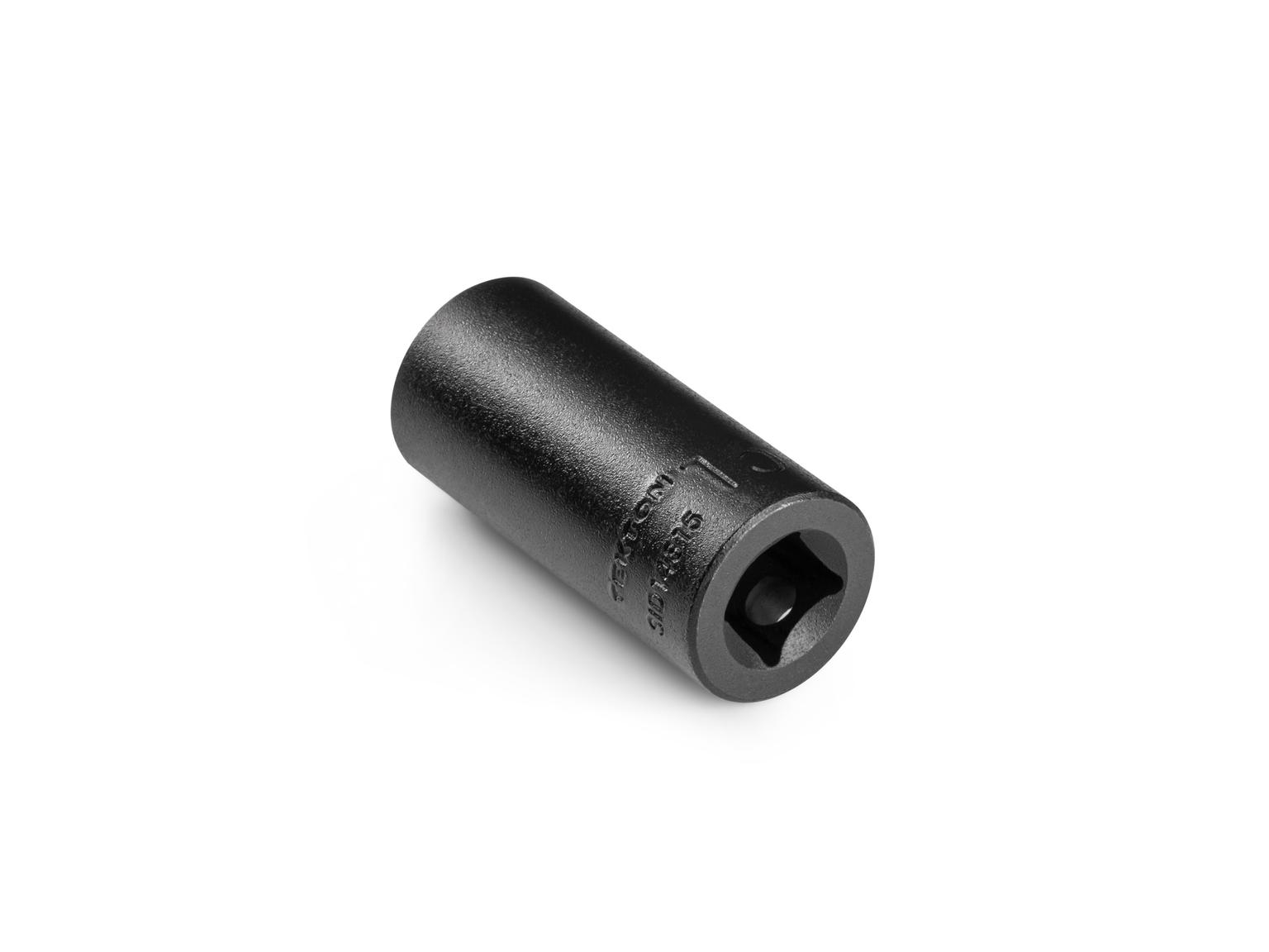 Back angle view of Tekton 15 millimeter impact drive 12-point socket. Item #SID14315