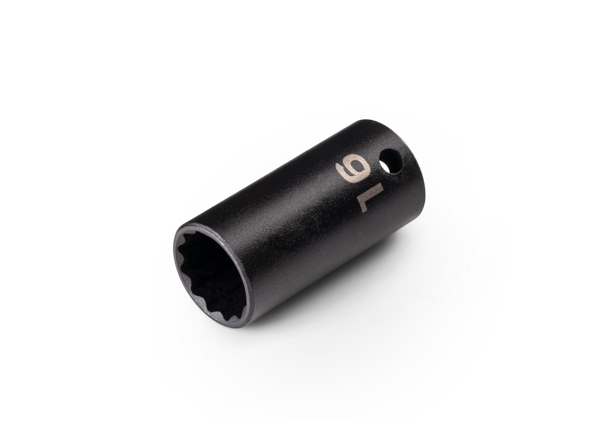 Front-right angle view of Tekton impact drive 12-point socket. Item #SID14316
