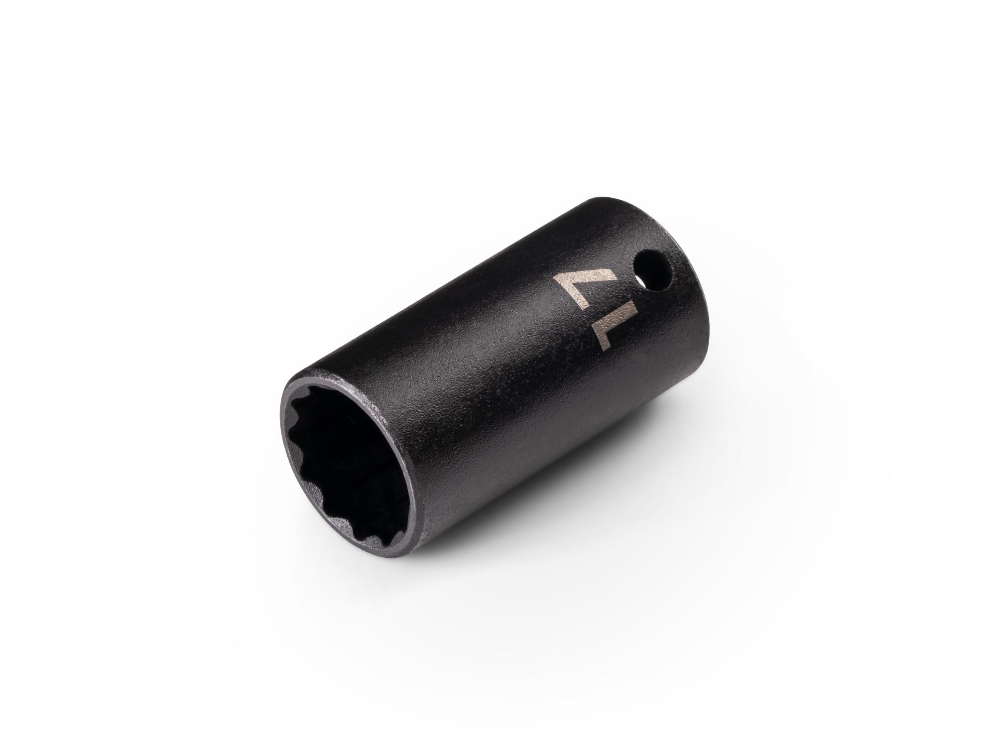 Front-right angle view of Tekton impact drive 12-point socket. Item #SID14317