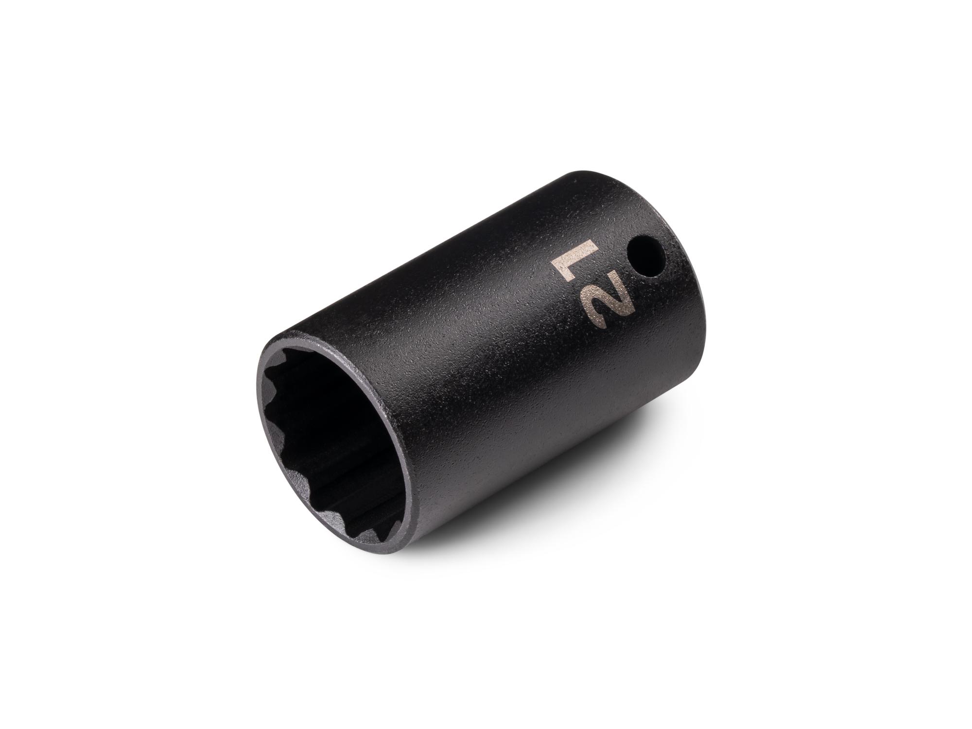 Front-right angle view of Tekton impact drive 12-point socket. Item #SID14321