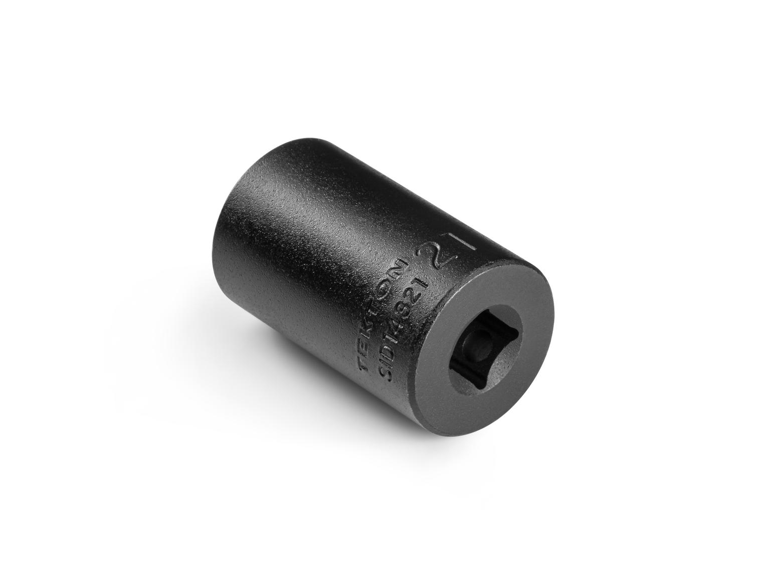Back angle view of Tekton 21 millimeter impact drive 12-point socket. Item #SID14321