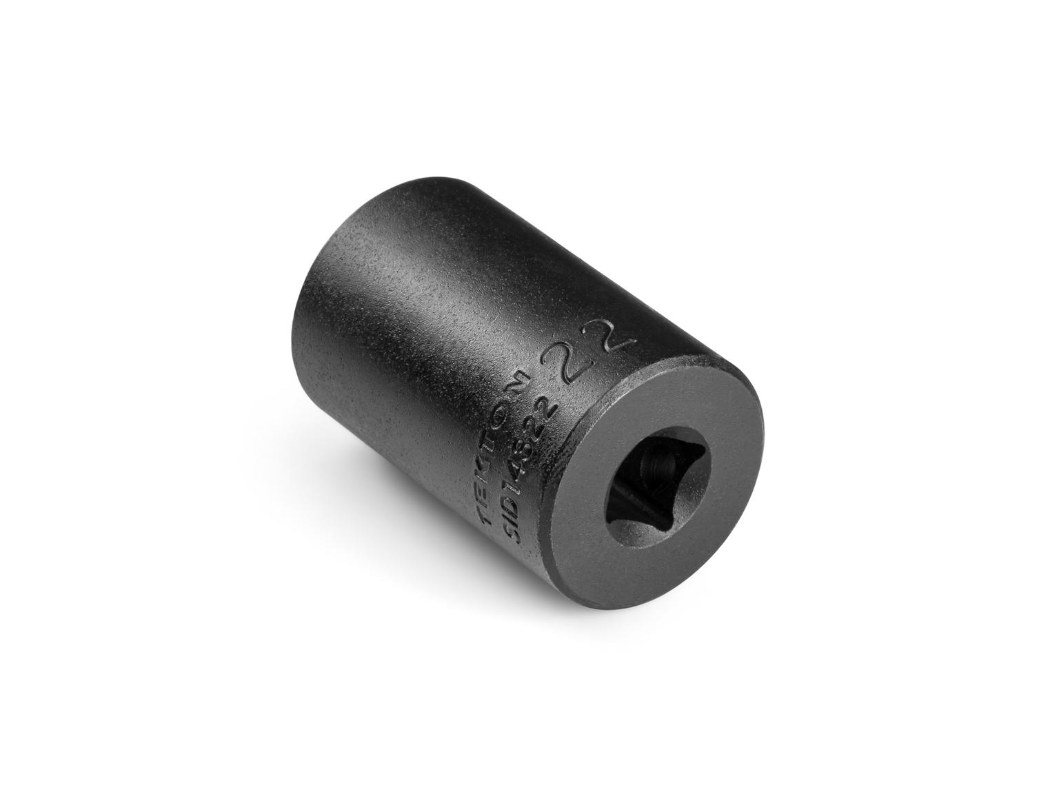 Back angle view of Tekton 22 millimeter impact drive 12-point socket. Item #SID14322