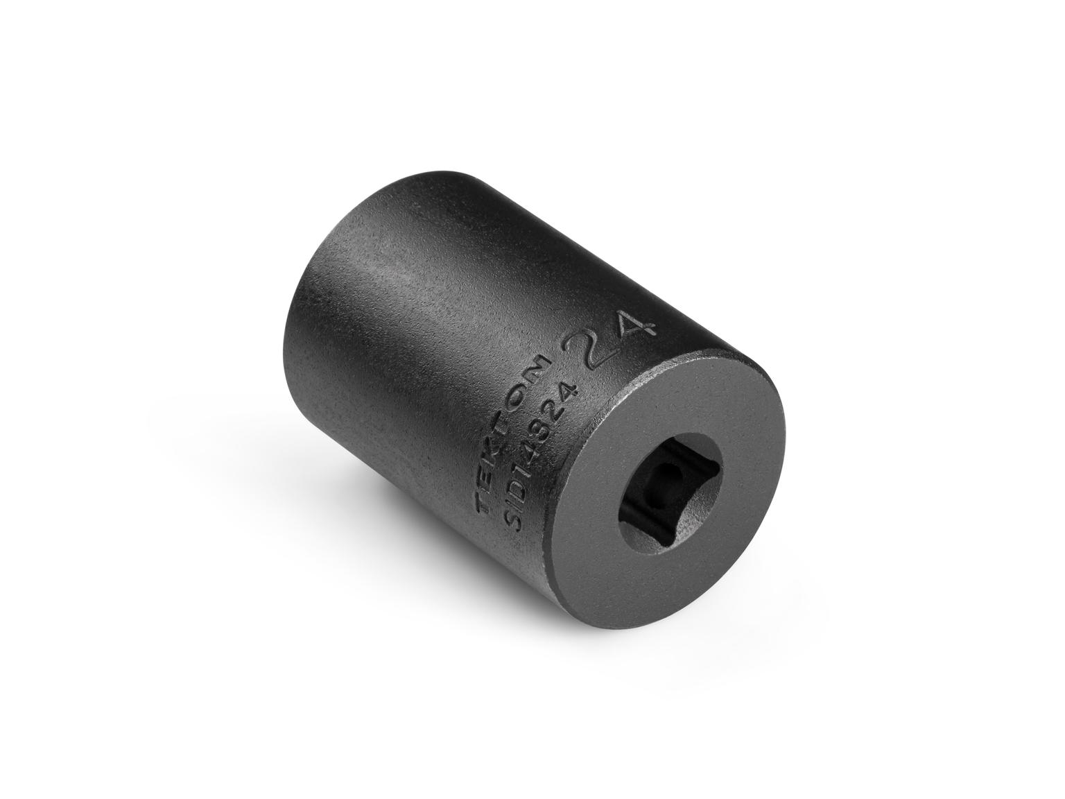 Back angle view of Tekton 24 millimeter impact drive 12-point socket. Item #SID14324