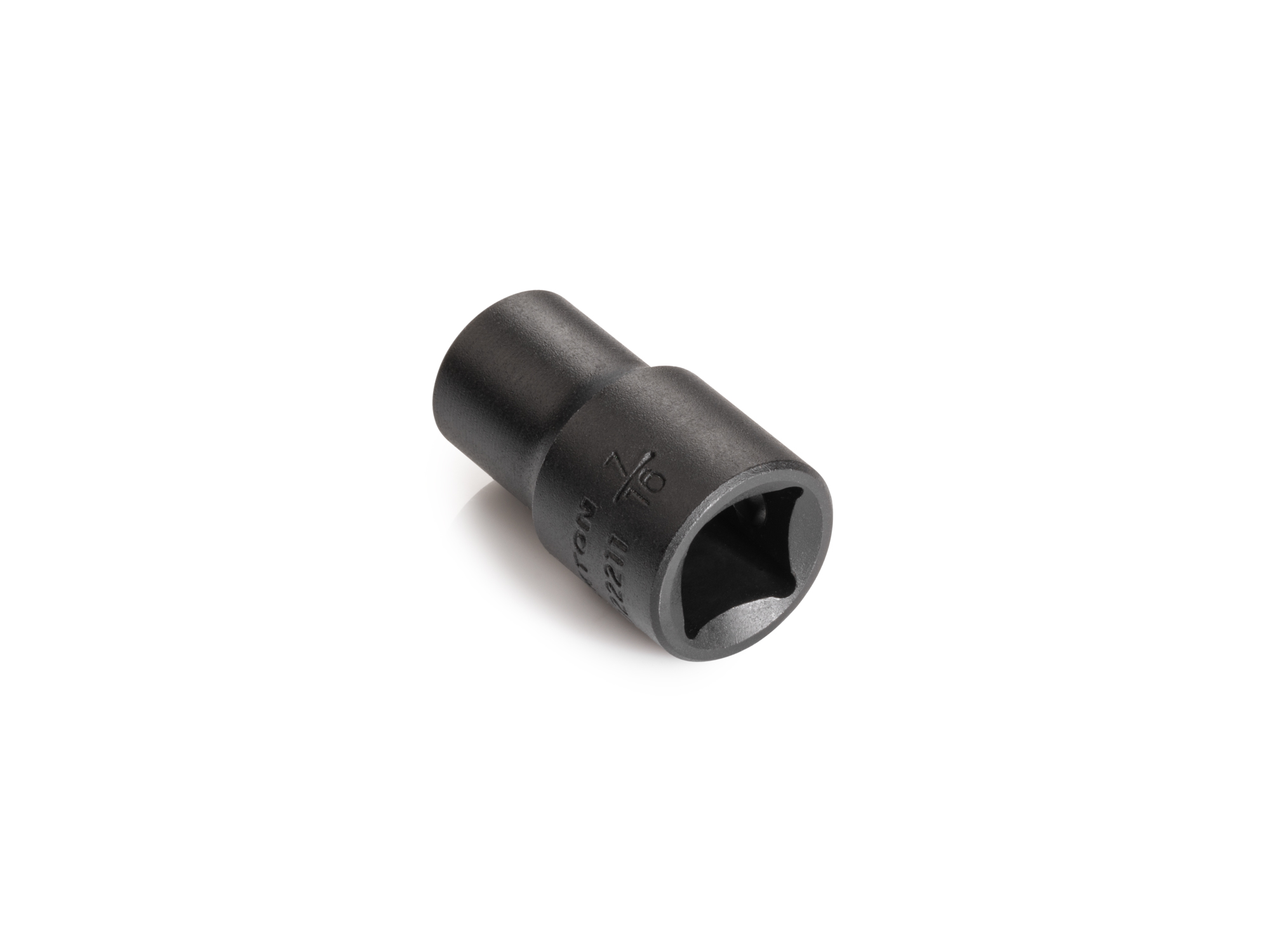 Size: 7/16 inch (SAE) 12-point standard/shallow impact socket. Has a high-visibility laser etched size marking and a permanent stamped size marking. SID22211.