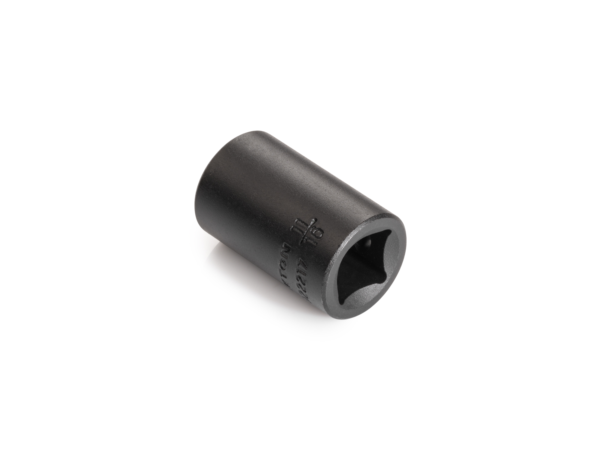 Size: 11/16 inch (SAE) 12-point standard/shallow impact socket. Has a high-visibility laser etched size marking and a permanent stamped size marking. SID22217.