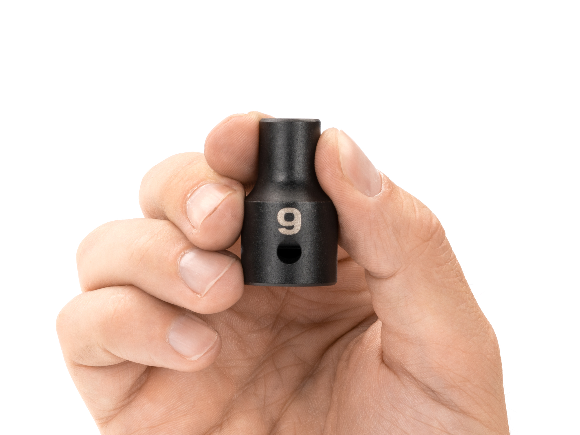 Size: 9 mm (Metric) 12-point standard/shallow impact socket. Has a high-visibility laser etched size marking and a permanent stamped size marking. SID22309.