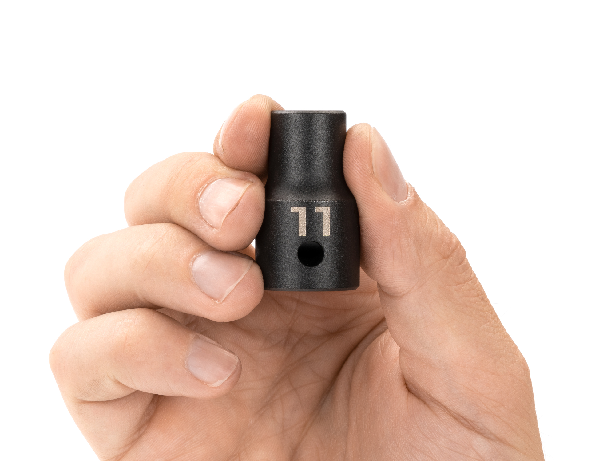 Size: 11 mm (Metric) 12-point standard/shallow impact socket. Has a high-visibility laser etched size marking and a permanent stamped size marking. SID22311.