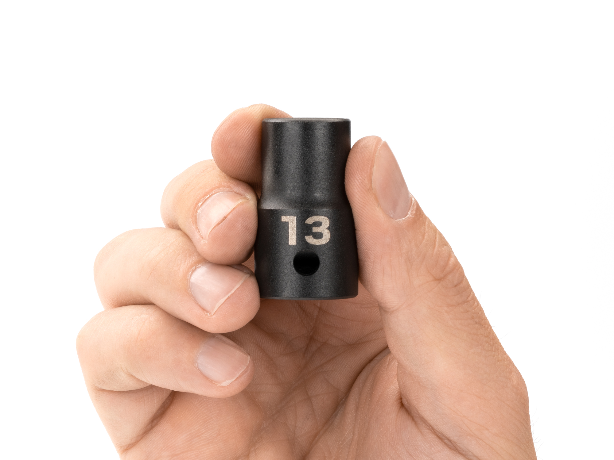 Size: 13 mm (Metric) 12-point standard/shallow impact socket. Has a high-visibility laser etched size marking and a permanent stamped size marking. SID22313.