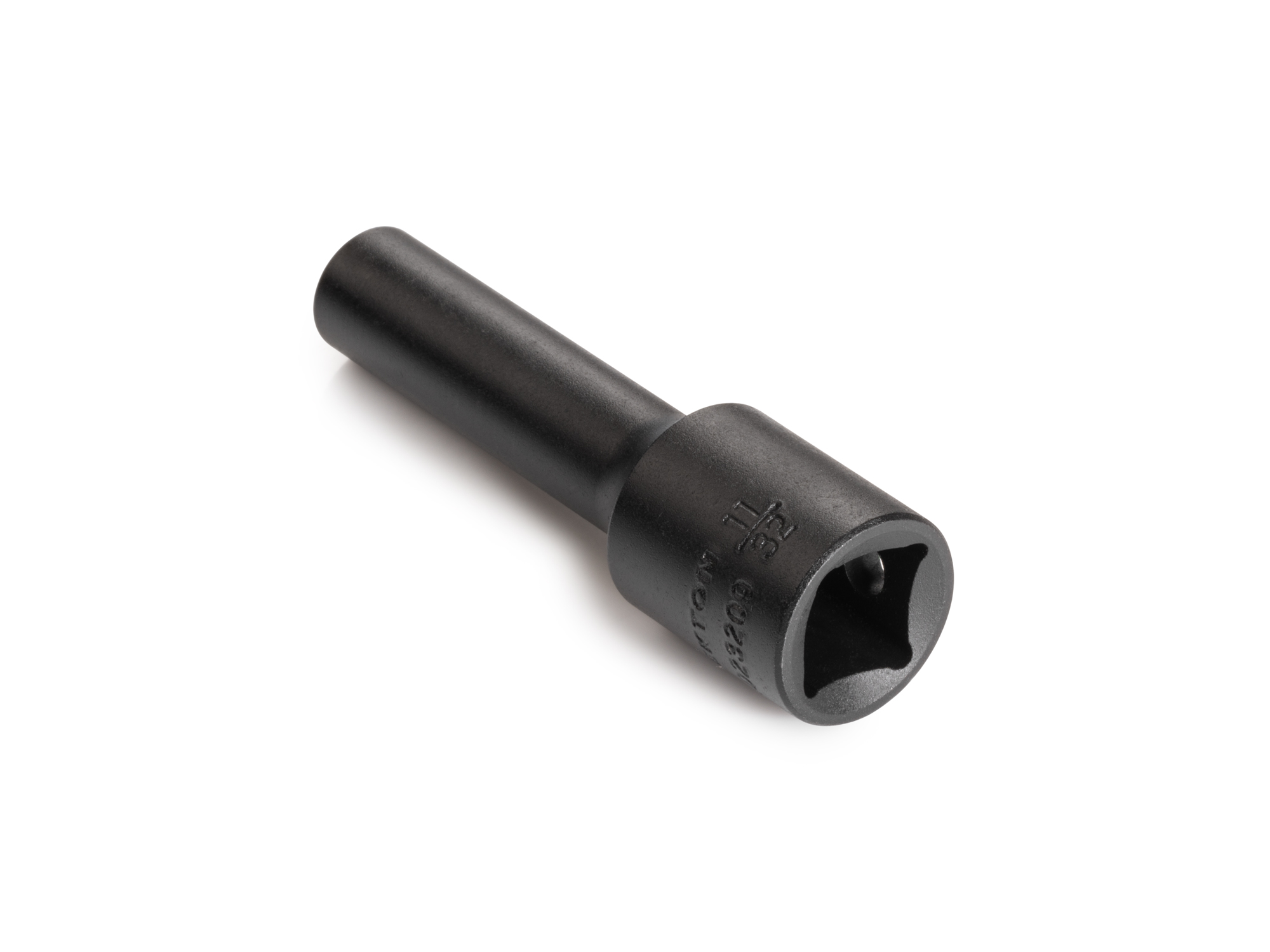 Size: 11/32 inch (SAE) 12-point deep individual impact socket. Has a high-visibility laser etched size marking and a permanent stamped size marking. SID23209.