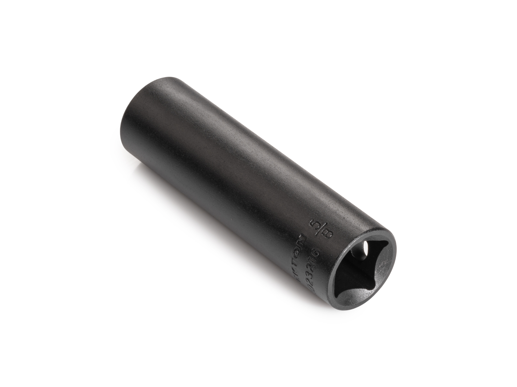 Size: 5/8 inch (SAE) 12-point deep individual impact socket. Has a high-visibility laser etched size marking and a permanent stamped size marking. SID23216.