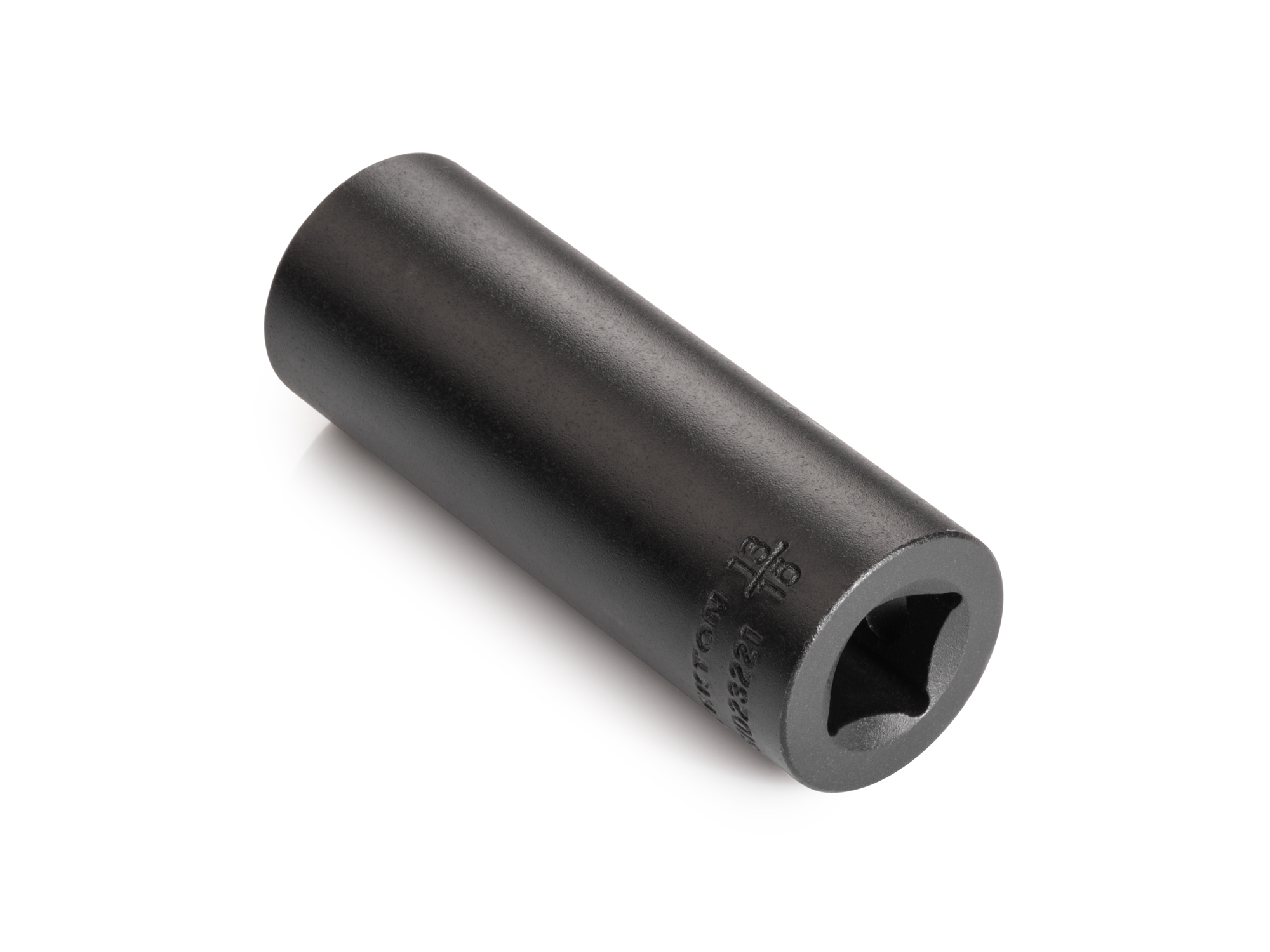 Size: 13/16 inch (SAE) 12-point deep individual impact socket. Has a high-visibility laser etched size marking and a permanent stamped size marking. SID23221.