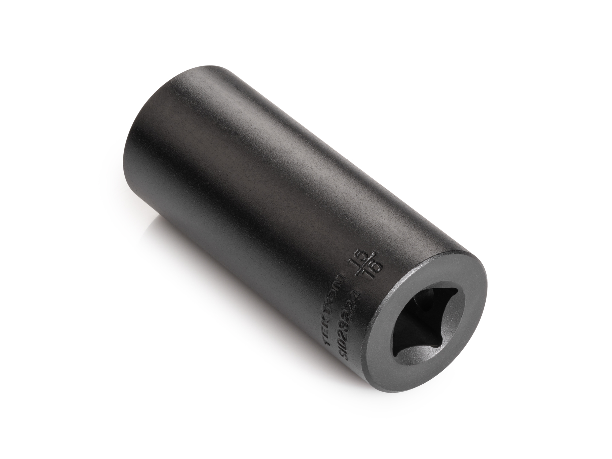 Size: 15/16 inch (SAE) 12-point deep individual impact socket. Has a high-visibility laser etched size marking and a permanent stamped size marking. SID23224.