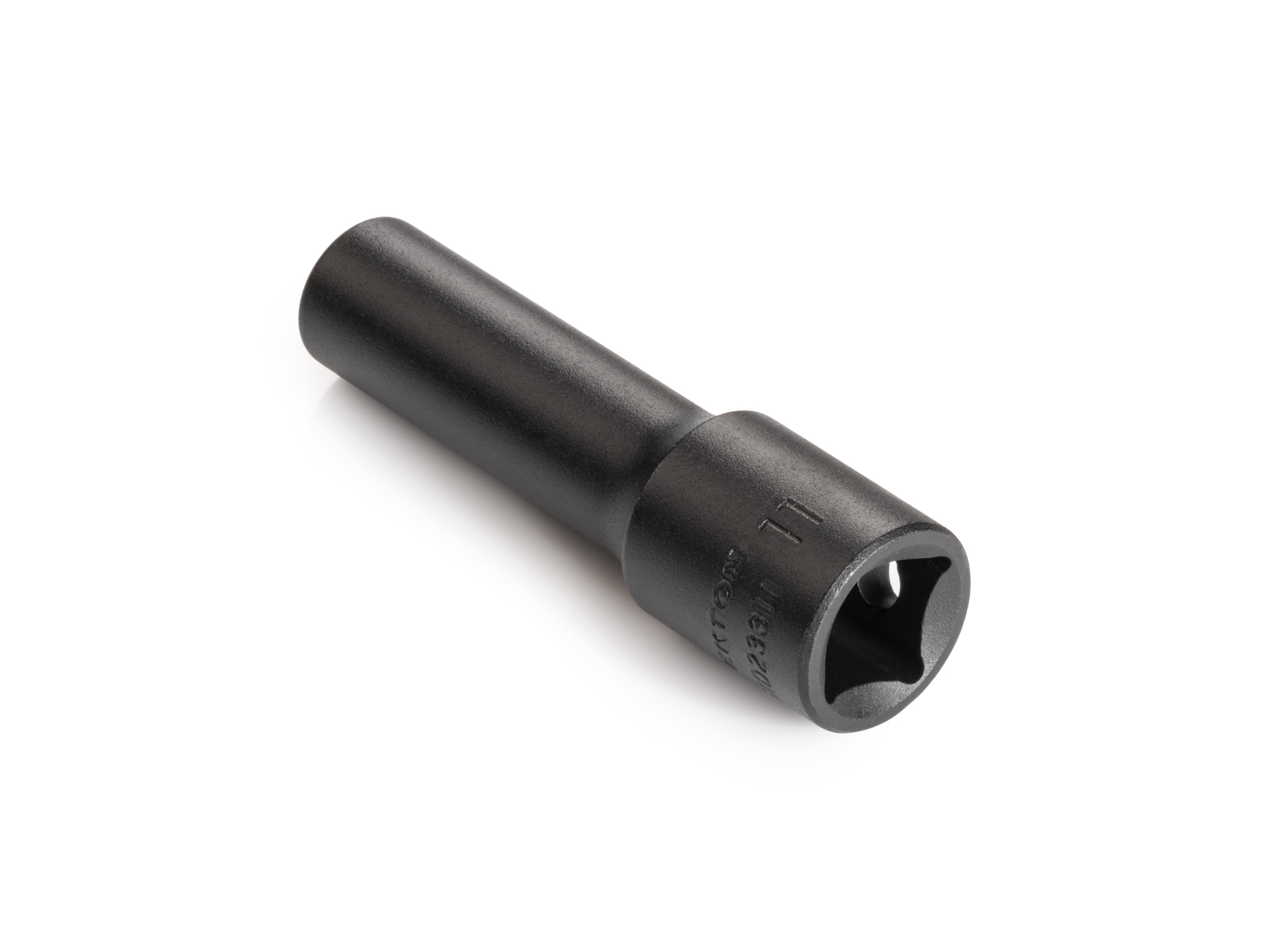 Size: 11 mm (Metric) 12-point deep individual impact socket. Has a high-visibility laser etched size marking and a permanent stamped size marking. SID23311.