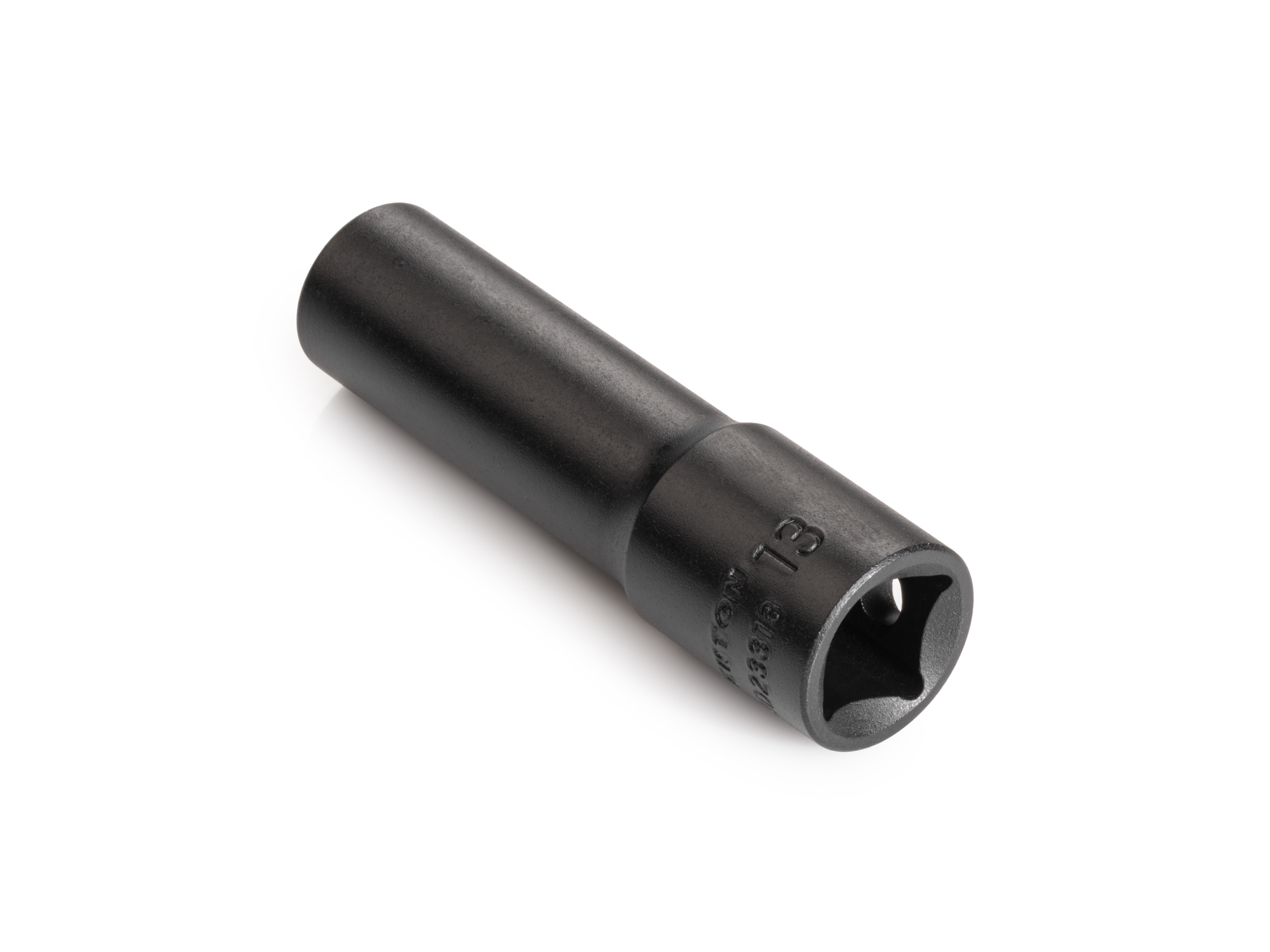 Size: 13 mm (Metric) 12-point deep individual impact socket. Has a high-visibility laser etched size marking and a permanent stamped size marking. SID23313.