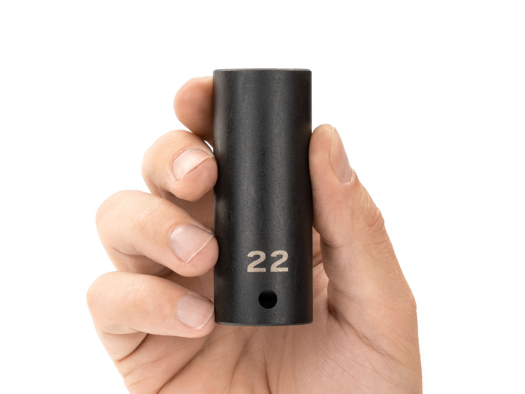 Size: 22 mm (Metric) 12-point deep individual impact socket. Has a high-visibility laser etched size marking and a permanent stamped size marking. SID23322.