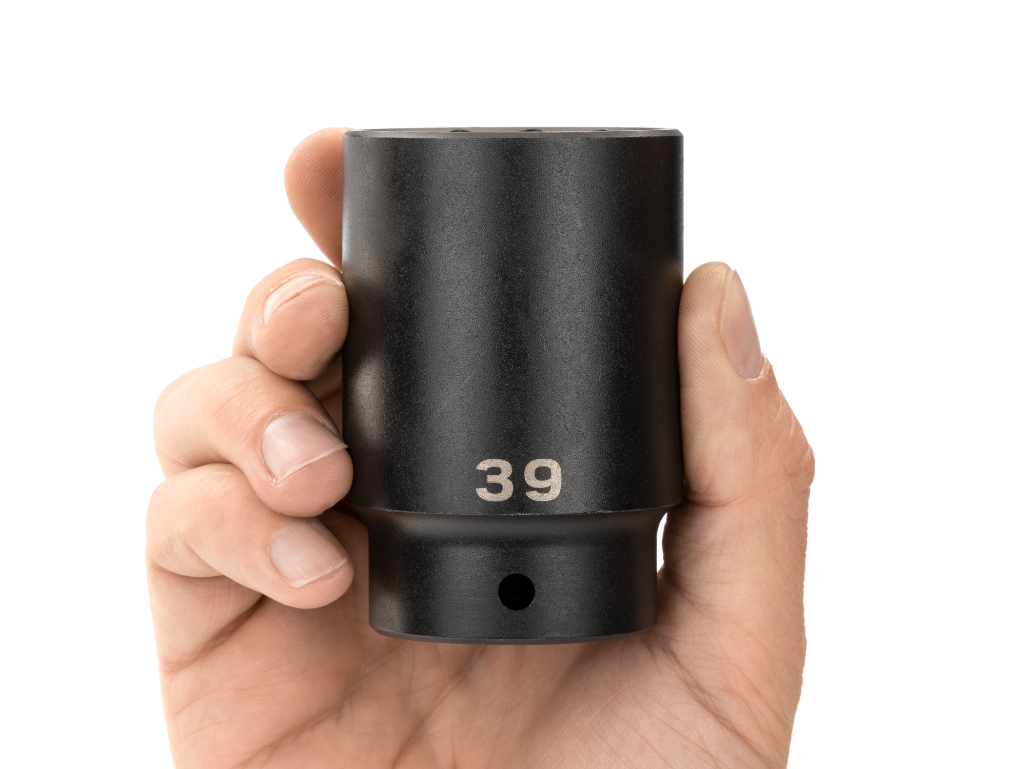 Size: 39 mm (Metric) 12-point deep individual impact socket. Has a high-visibility laser etched size marking and a permanent stamped size marking. SID23339.