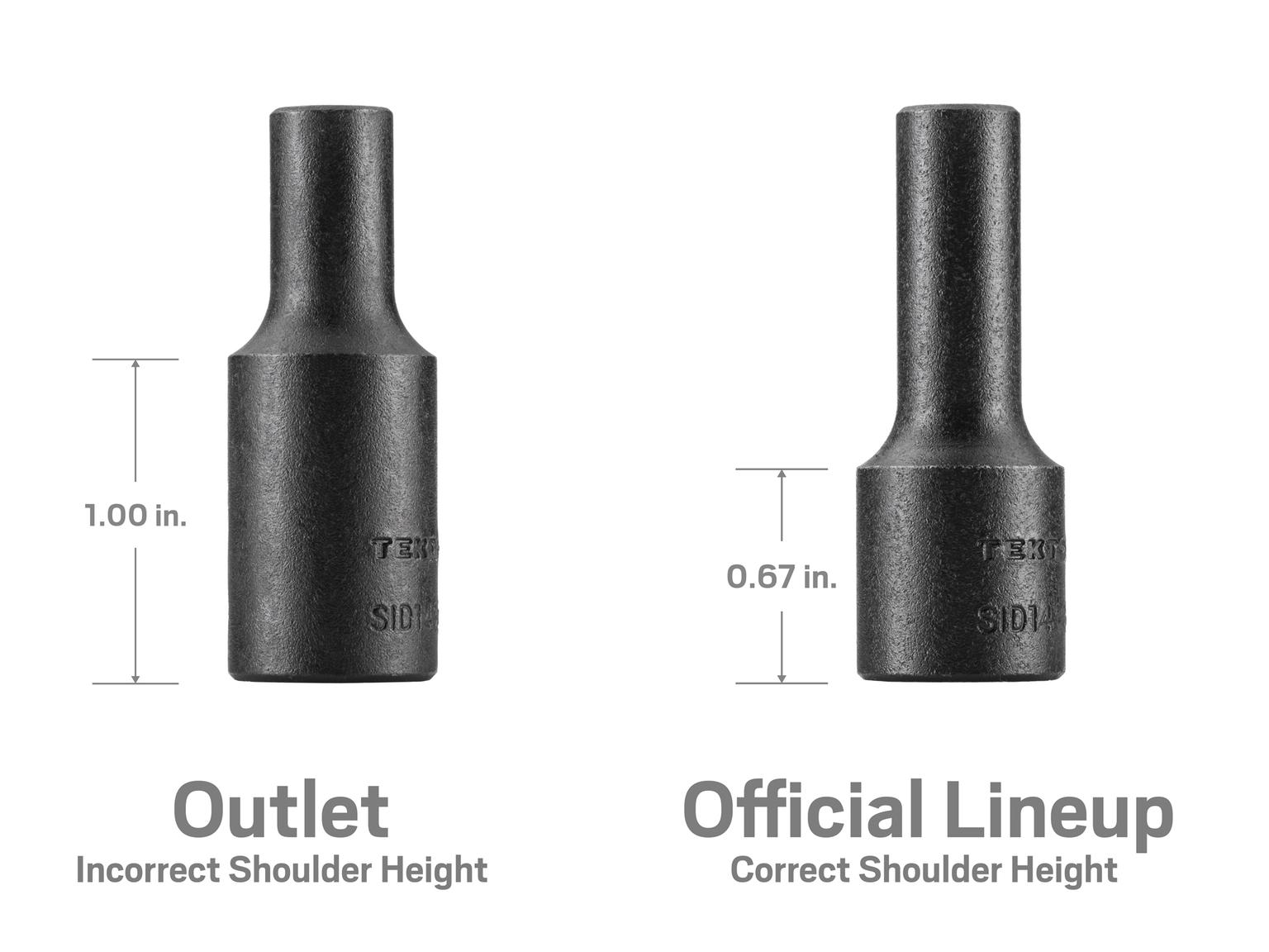 TEKTON 3/8 in. Drive x 7 mm 12-Point Semi-Deep Impact Socket (Incorrect Shoulder Height)
