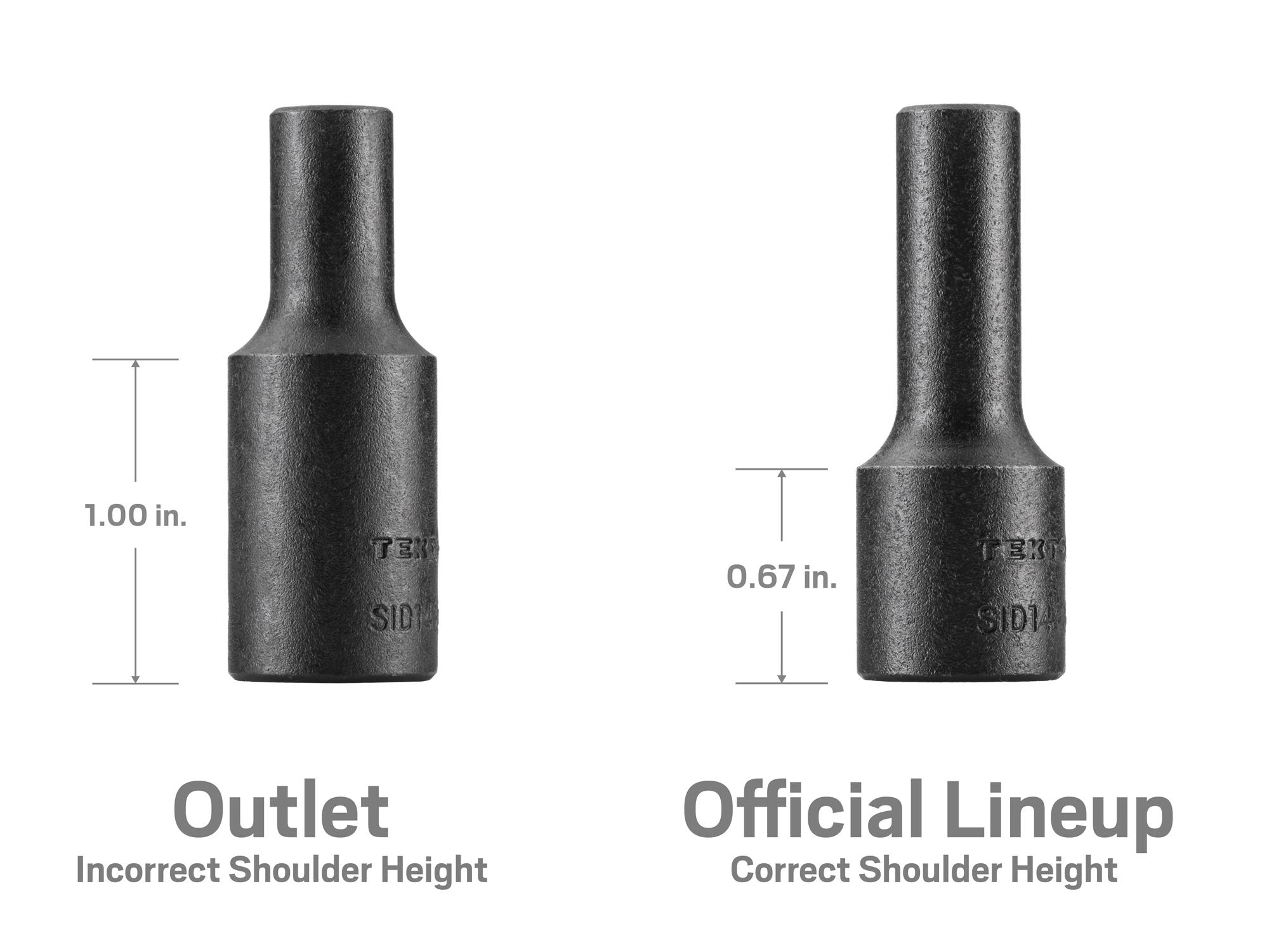 TEKTON 3/8 Inch Drive x 6 mm Semi-Deep 6-Point Impact Socket