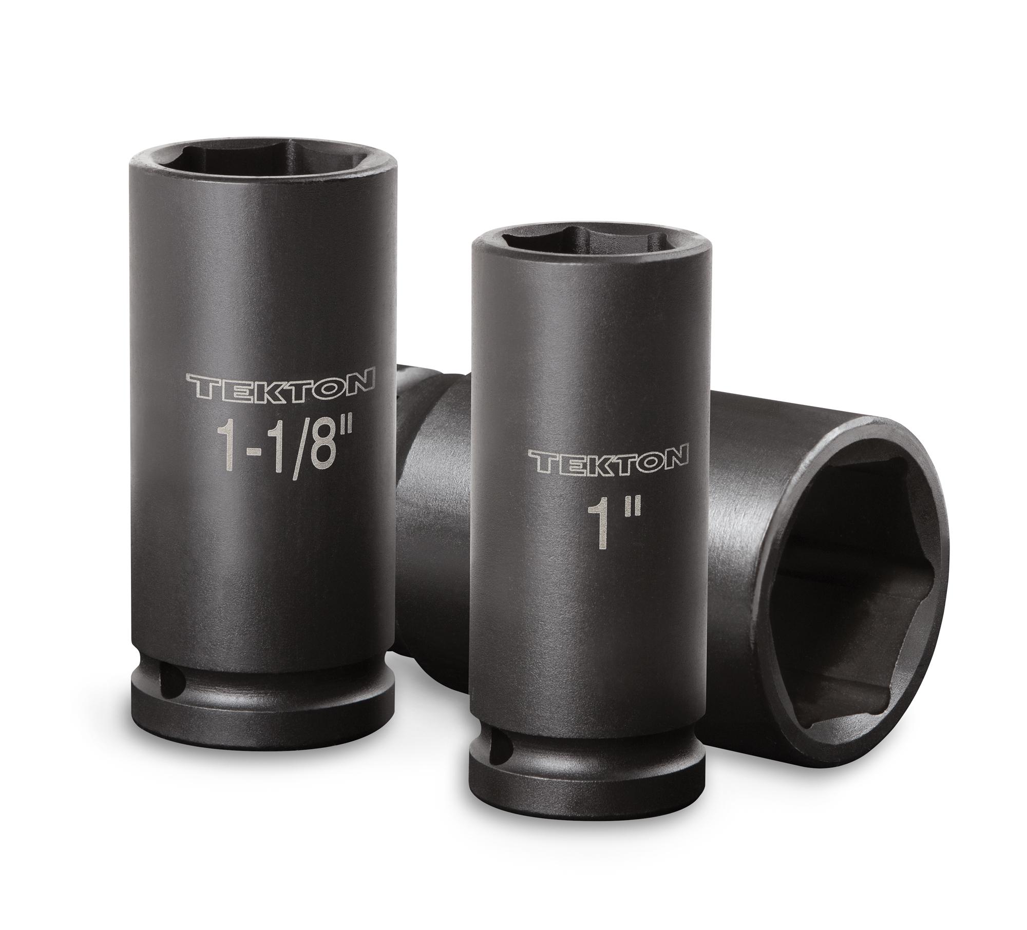 Laid out contents of Tekton case impact drive 6-point socket set. Item #4890