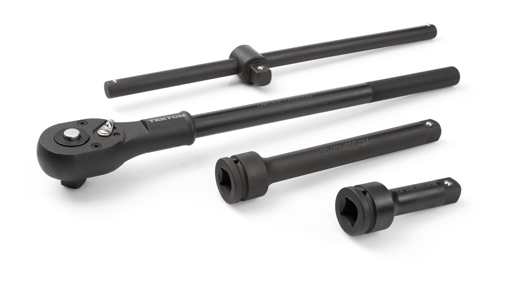 Laid out contents of Tekton case Impact Drive 6-Point Socket set. Item #48995